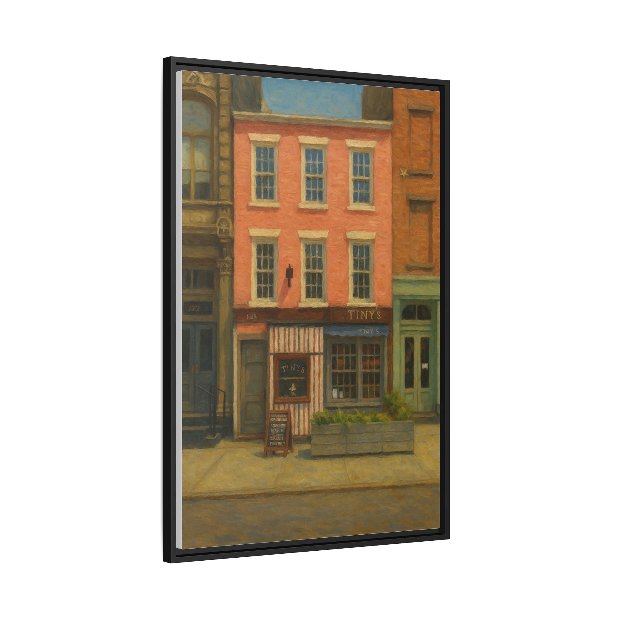 Tiny's & The Bar Upstairs — Restaurant Print | Matte Canvas + Wooden Frame