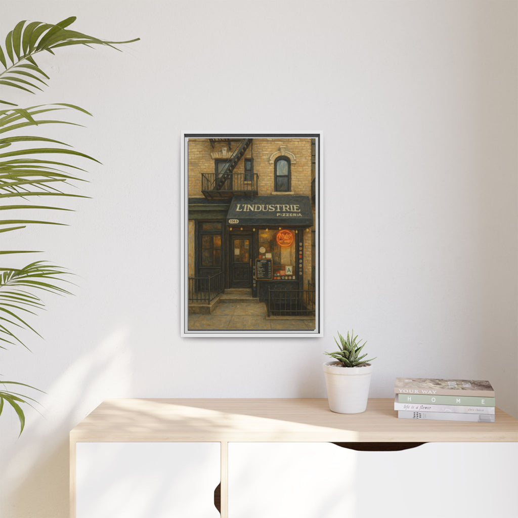 L'Industrie Pizza — Restaurant Print | Matte Canvas + Wooden Frame