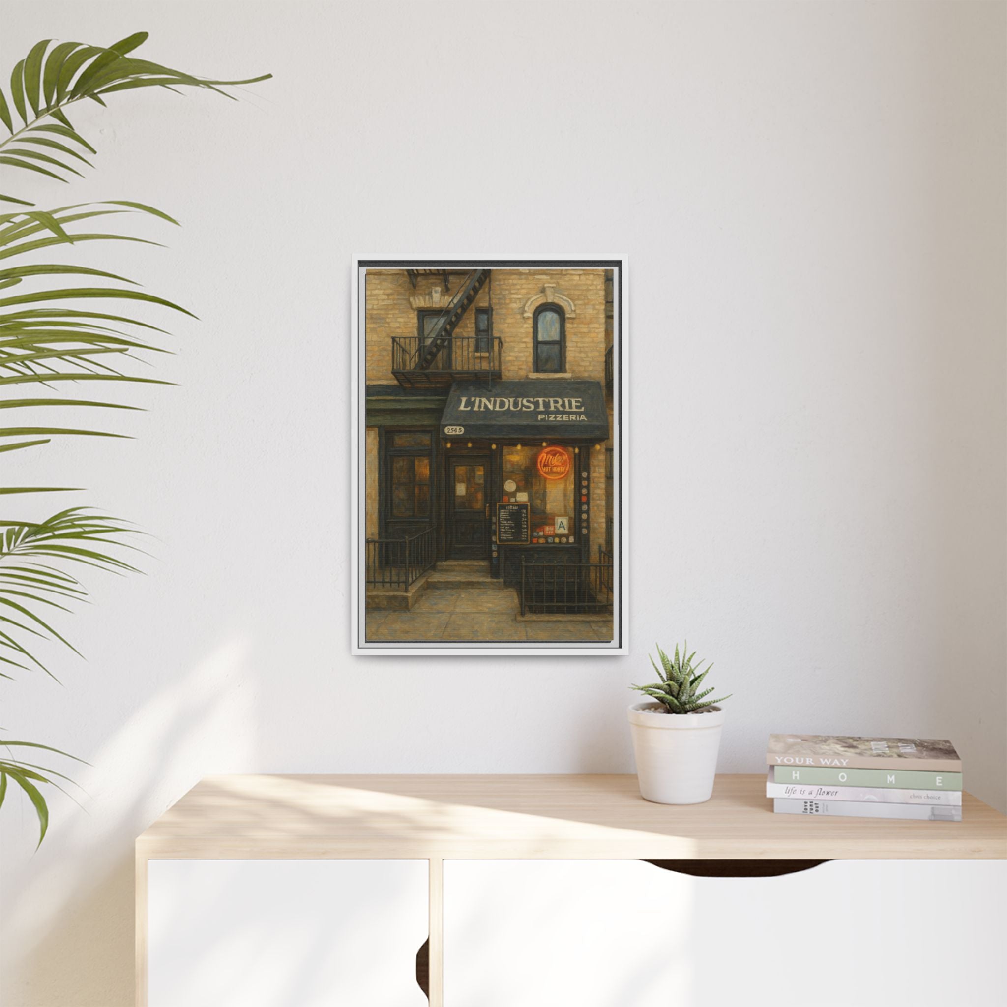 L'Industrie Pizza — Restaurant Print | Matte Canvas + Wooden Frame