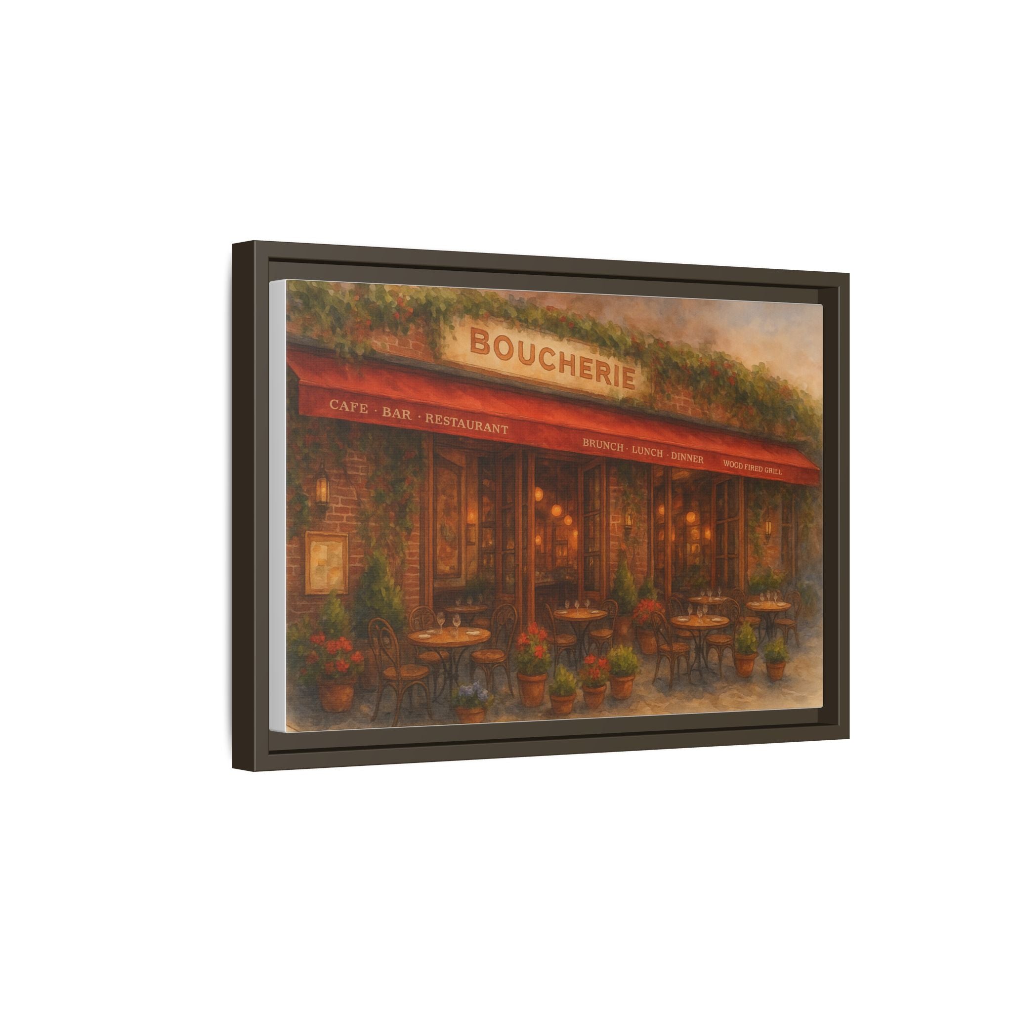 Boucherie — Restaurant Print | Matte Canvas + Wooden Frame