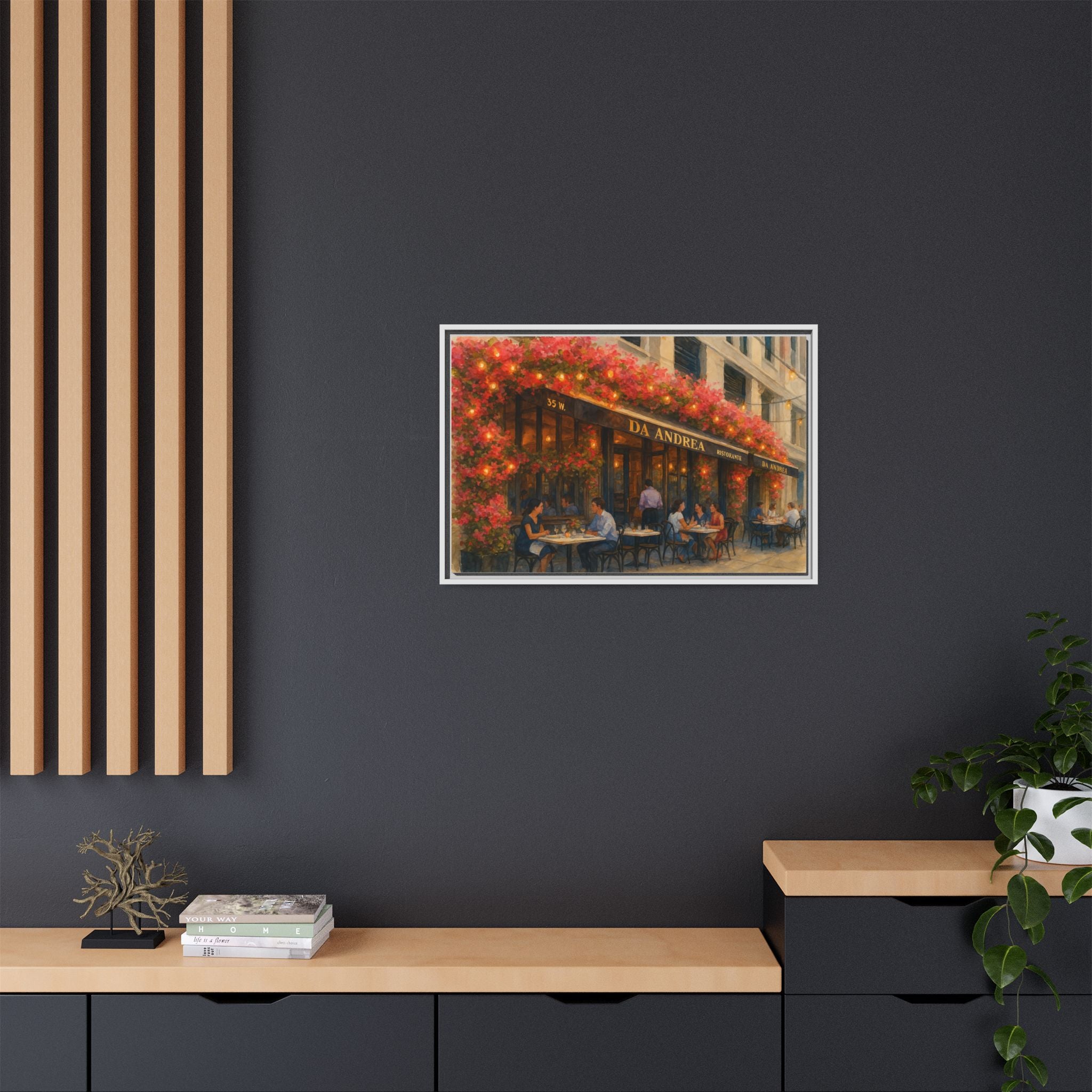 Da Andrea — Restaurant Print | Matte Canvas + Wooden Frame