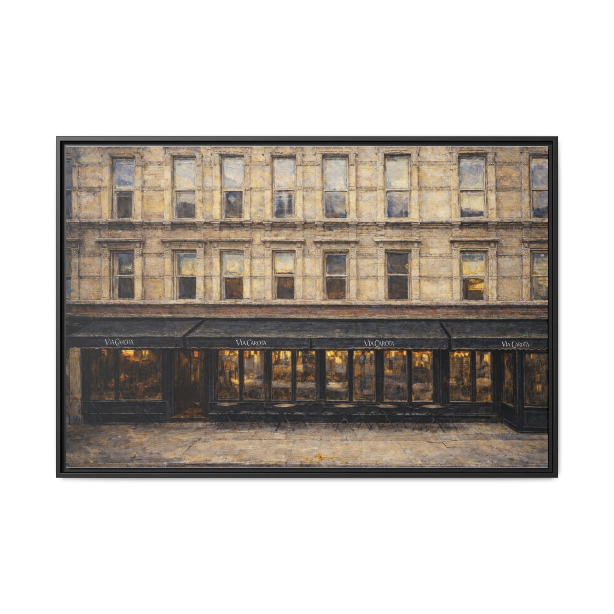 Via Carota — Restaurant Print | Matte Canvas + Wooden Frame