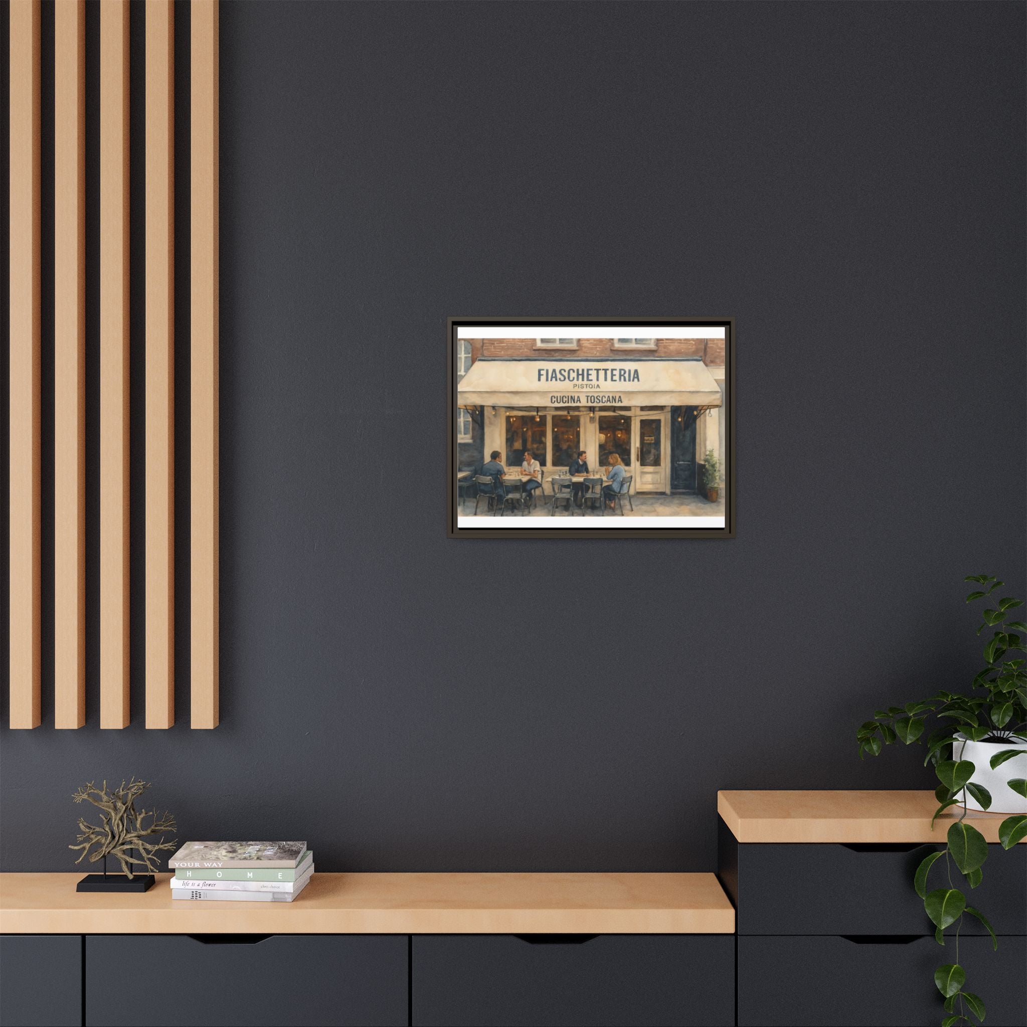Fiaschetteria Pistoia — Restaurant Print | Matte Canvas + Wooden Frame