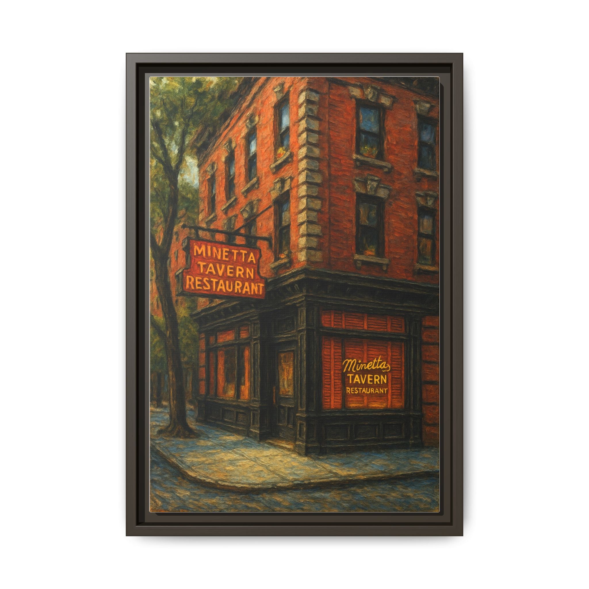 Minetta Tavern — Restaurant Print | Matte Canvas + Wooden Frame