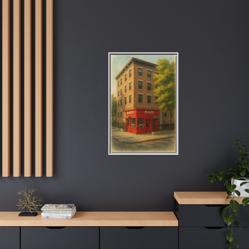 Rao's — Restaurant Print | Matte Canvas + Wooden Frame