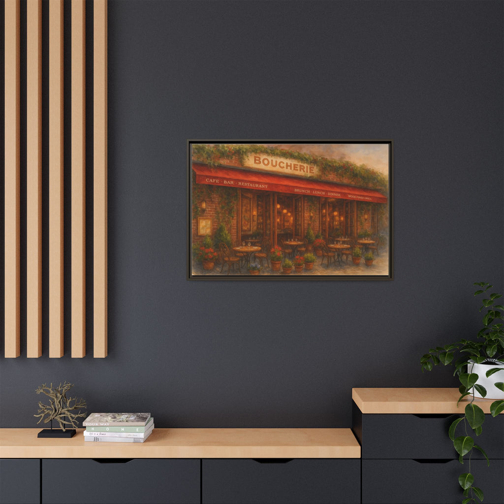 Boucherie — Restaurant Print | Matte Canvas + Wooden Frame