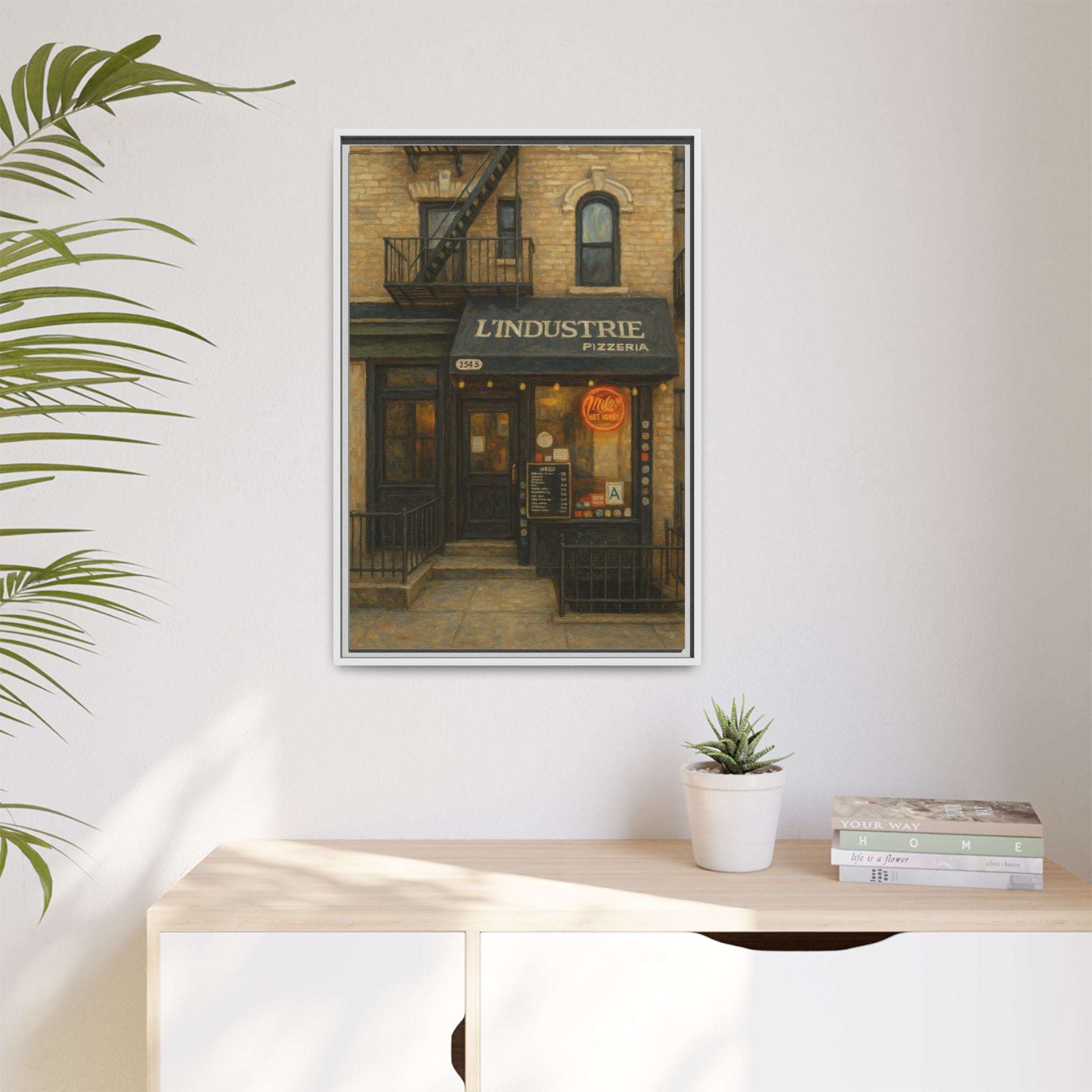 L'Industrie Pizza — Restaurant Print | Matte Canvas + Wooden Frame