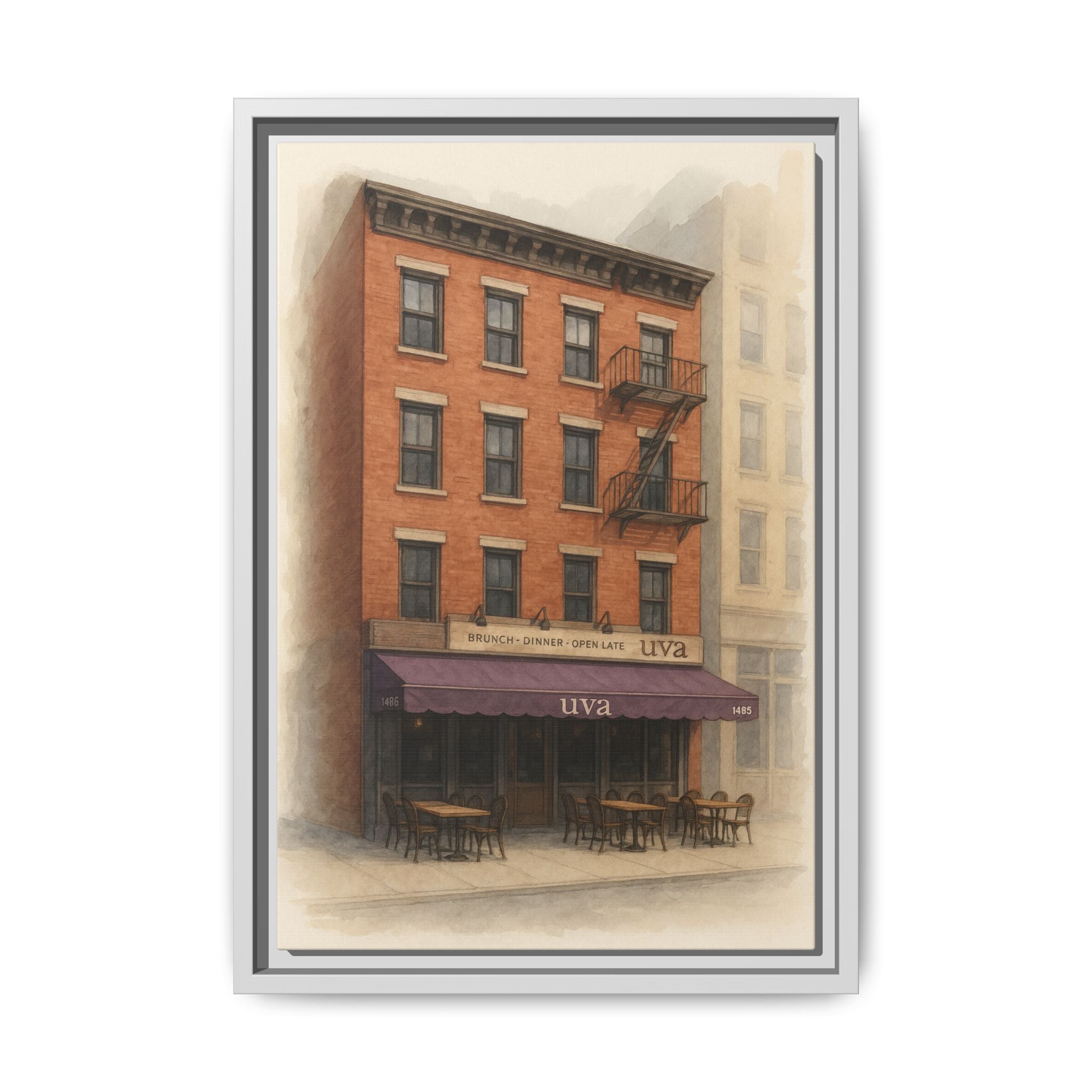 Uva Restaurant Print — Restaurant Print | Matte Canvas + Wooden Frame