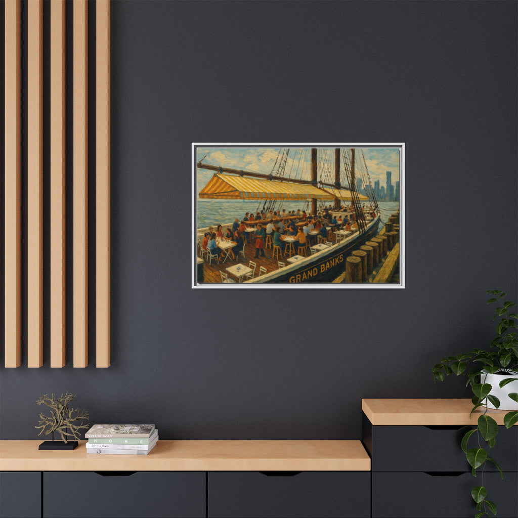 Grand Banks Manhattan restaurant painting premium canvas print