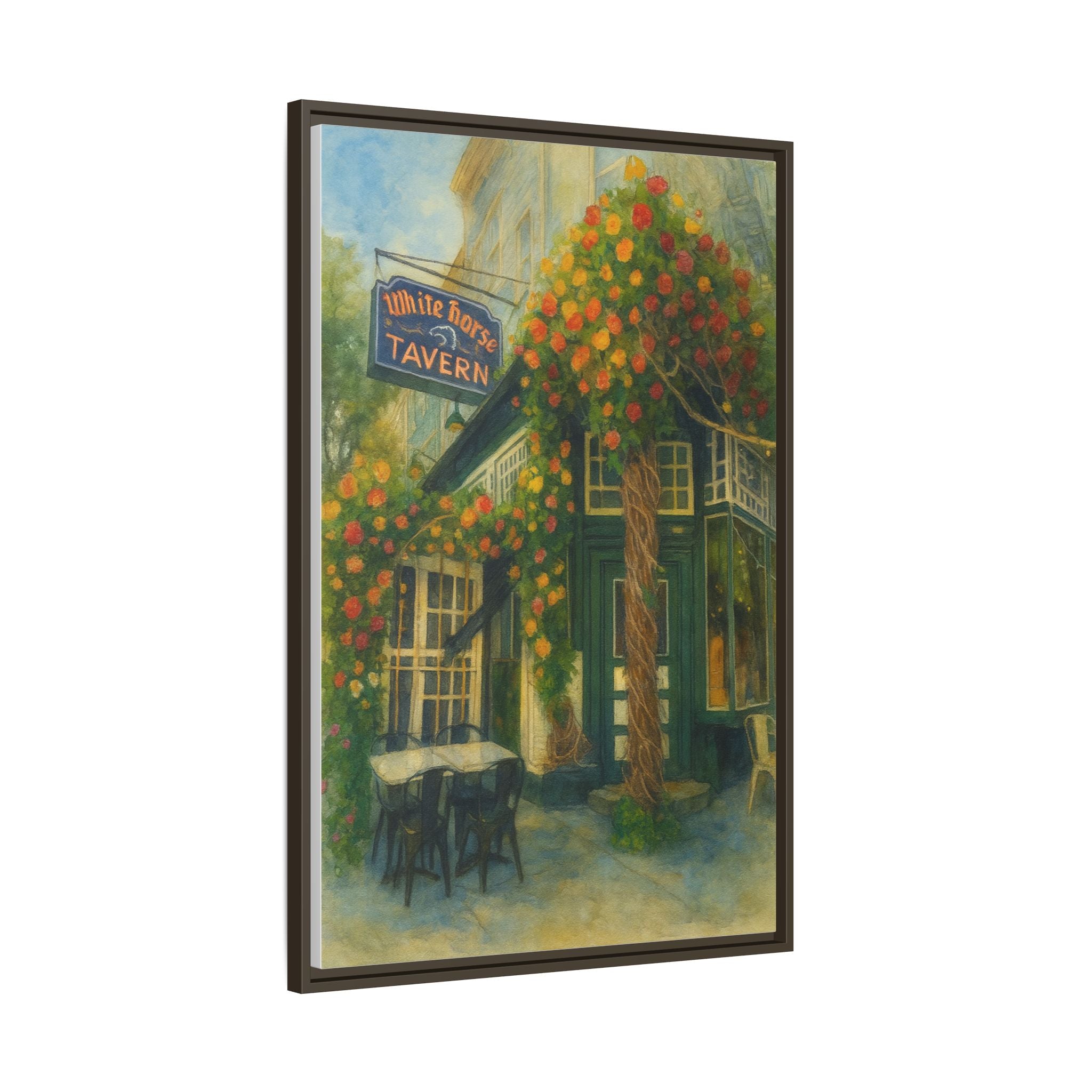 White Horse Tavern — Restaurant Print | Matte Canvas + Wooden Frame