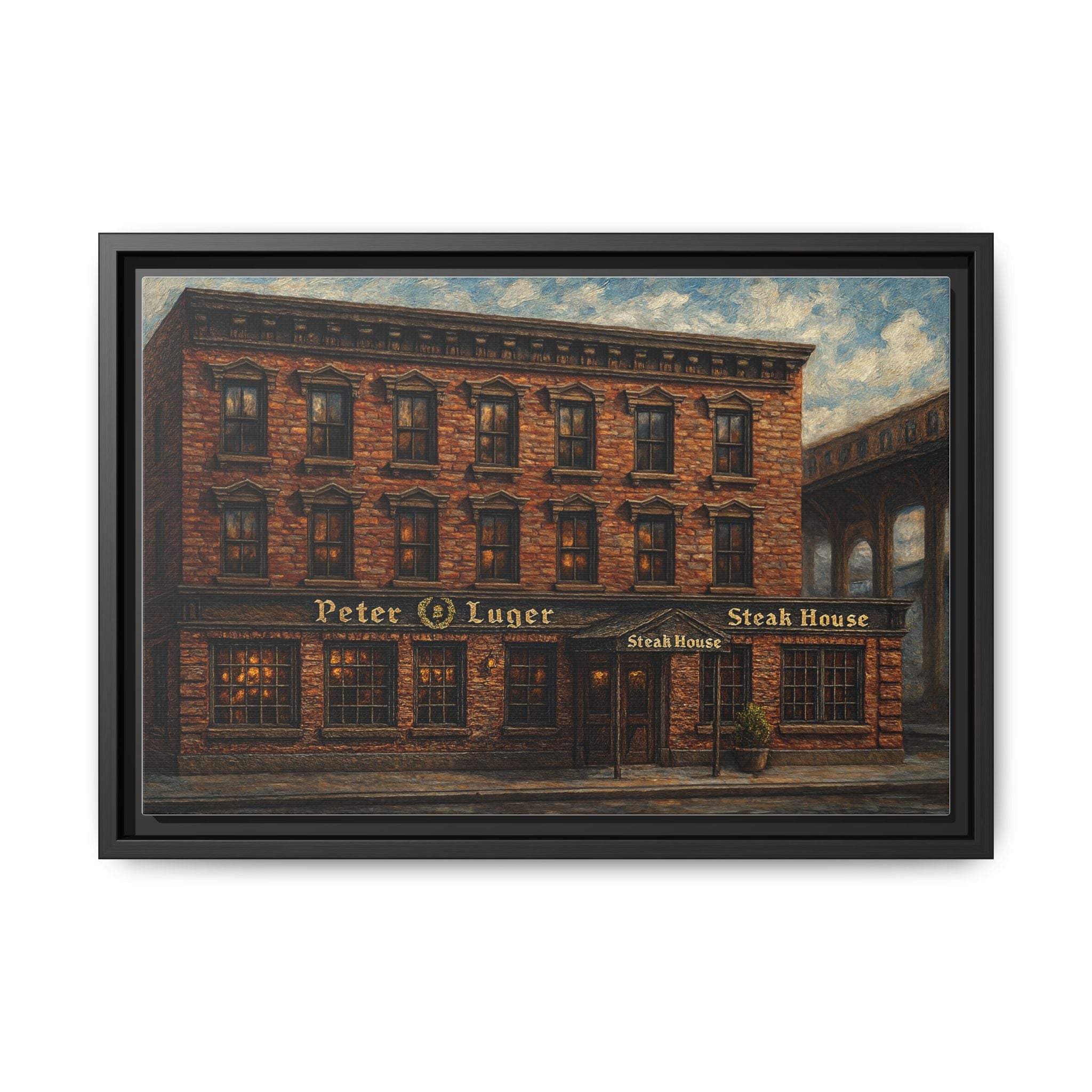 Peter Luger Steakhouse — Restaurant Print | Matte Canvas + Wooden Frame
