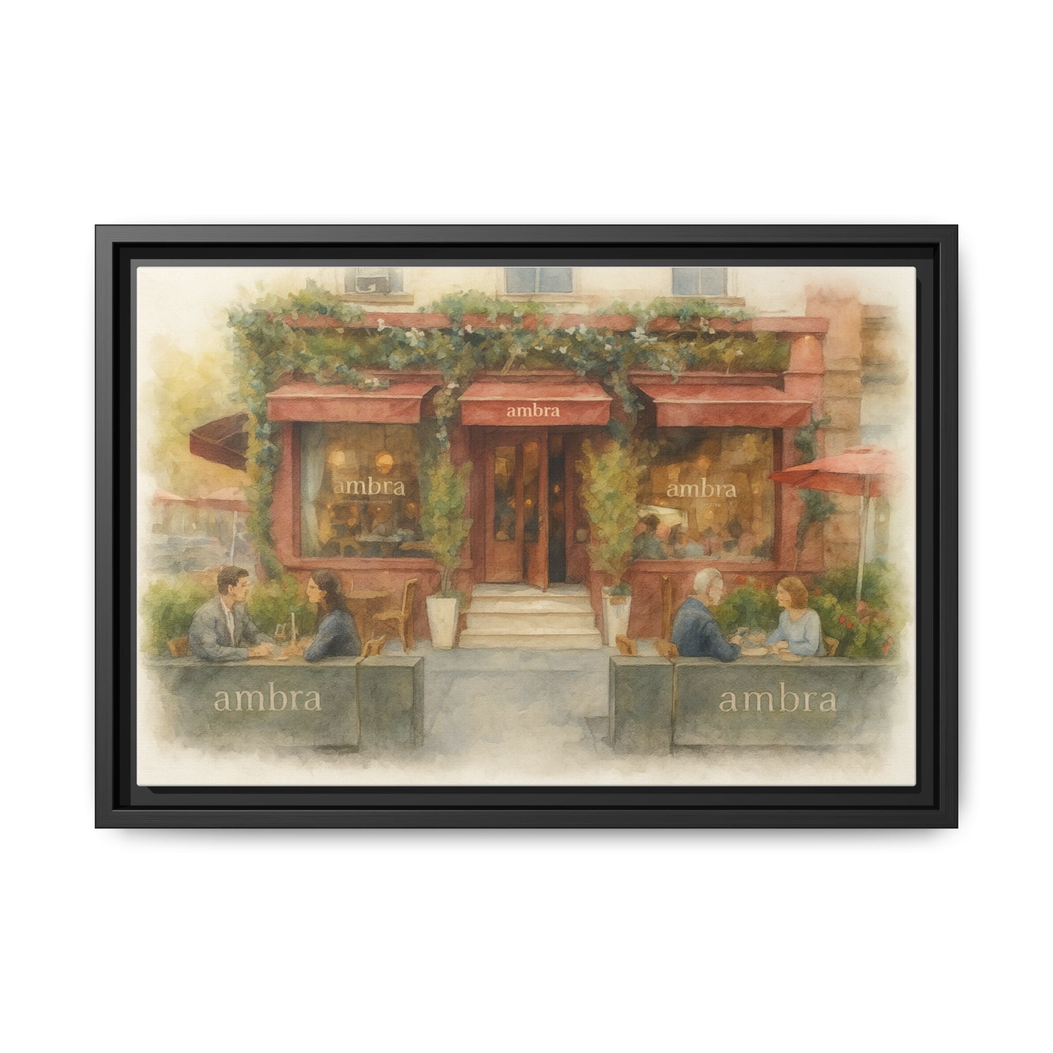 Ambra  — Restaurant Print | Matte Canvas + Wooden Frame