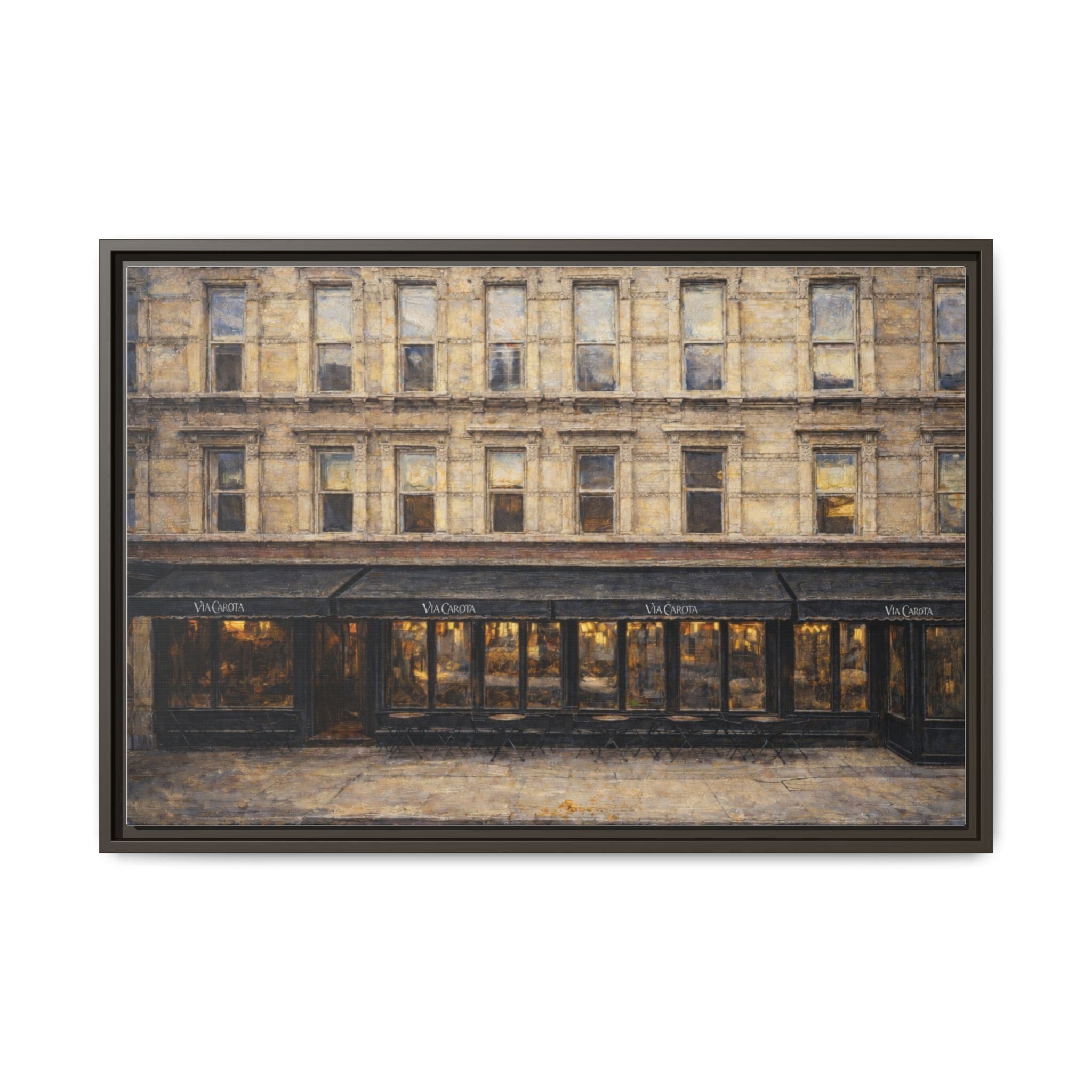 Via Carota — Restaurant Print | Matte Canvas + Wooden Frame