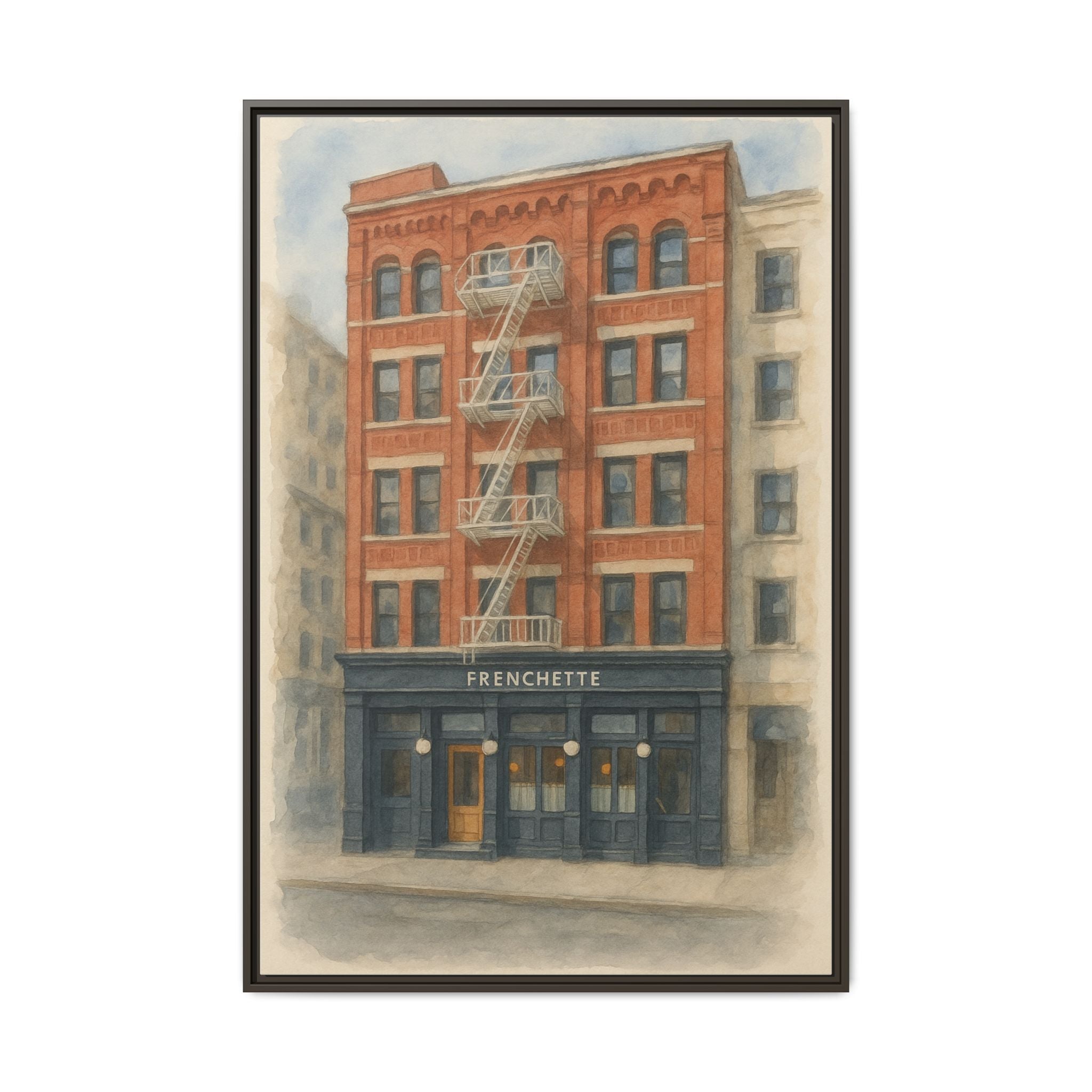 Frenchette Restaurant — Restaurant Print | Matte Canvas + Wooden Frame