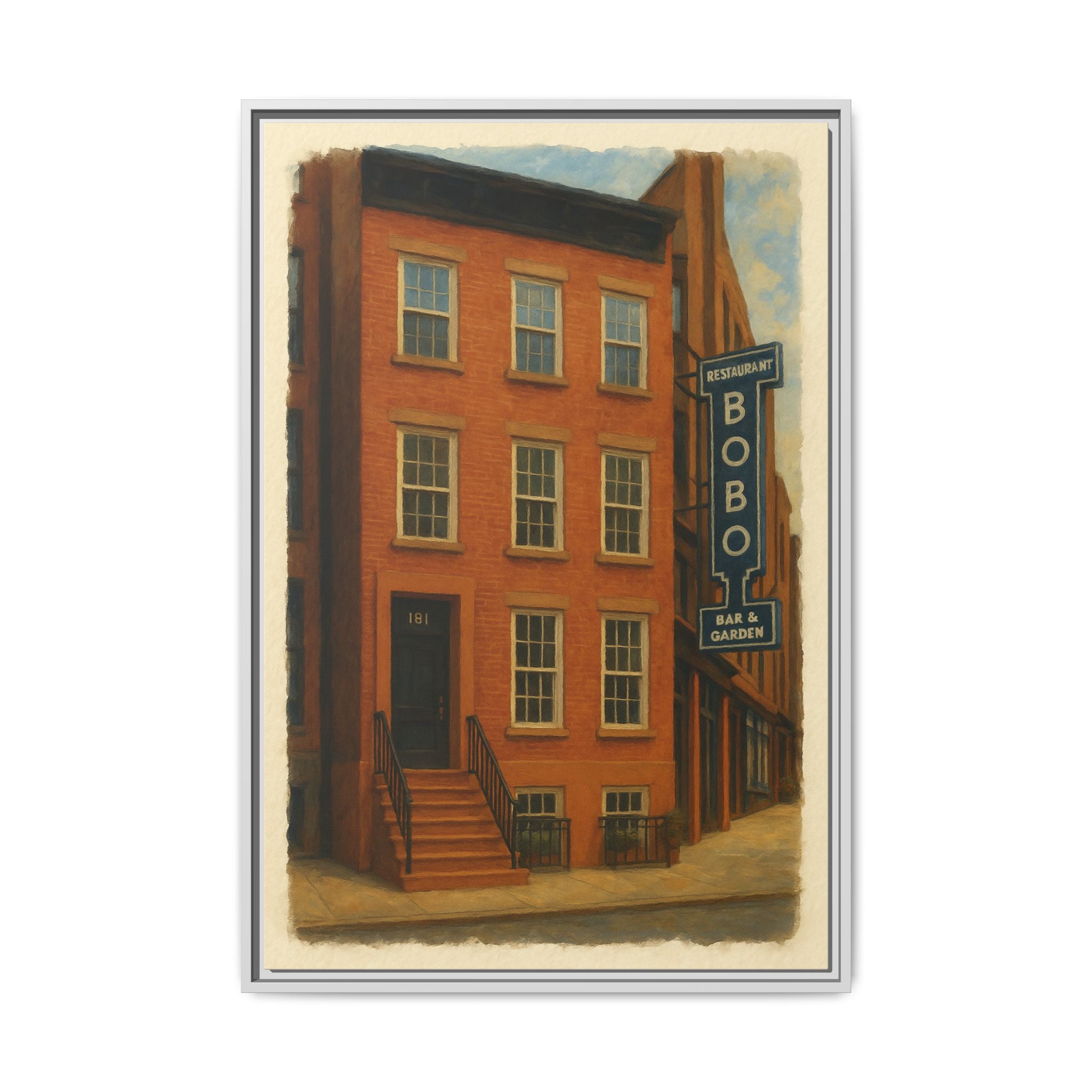 Bobo Restaurant — Restaurant Print | Matte Canvas + Wooden Frame