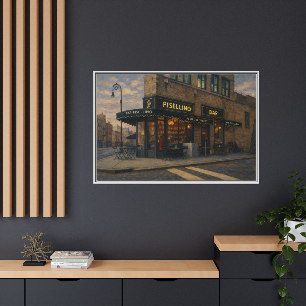 Bar Pisellino — Restaurant Print | Matte Canvas + Wooden Frame