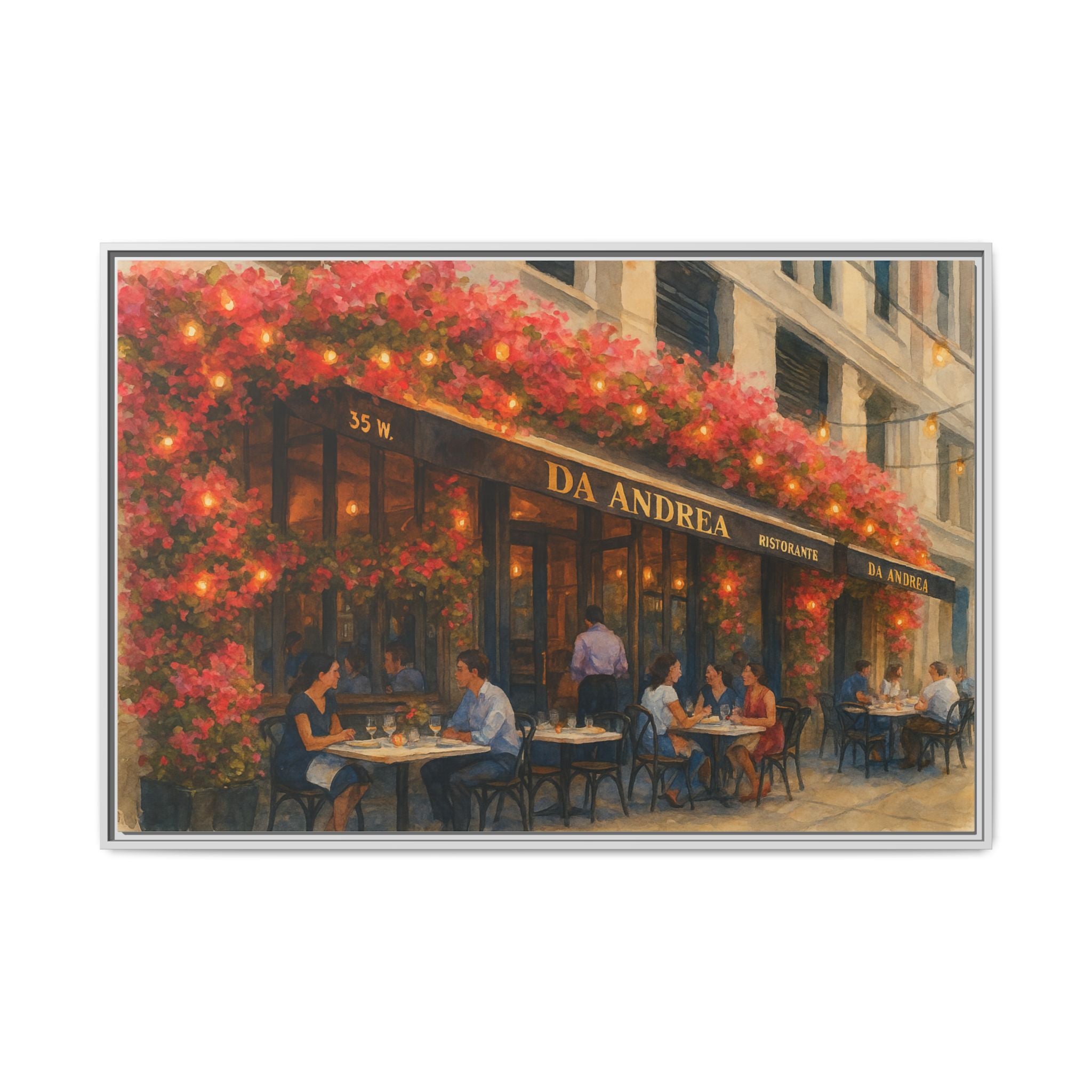 Da Andrea — Restaurant Print | Matte Canvas + Wooden Frame