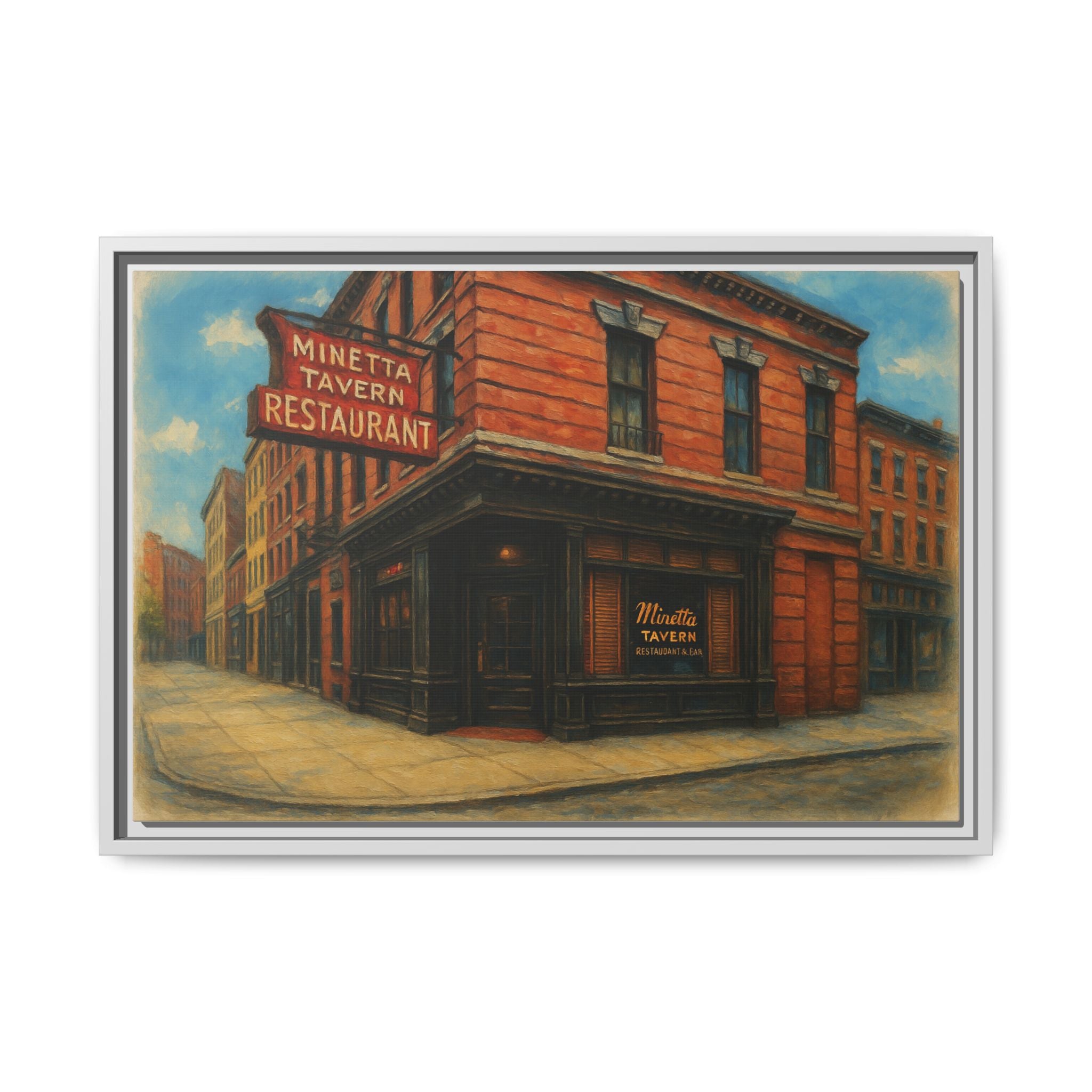 Minetta Tavern — Restaurant Print | Matte Canvas + Wooden Frame