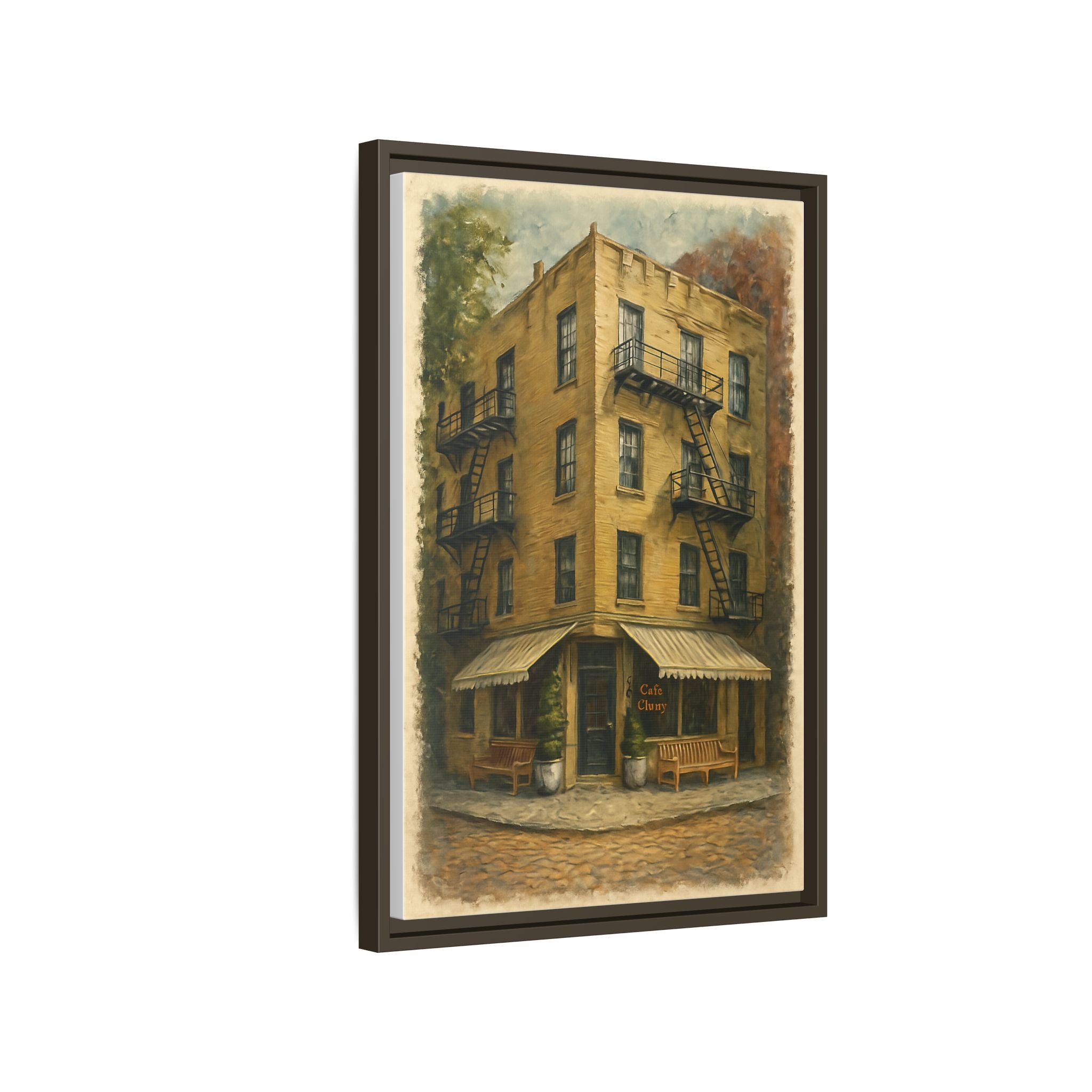 Cafe Cluny — Restaurant Print | Matte Canvas + Wooden Frame