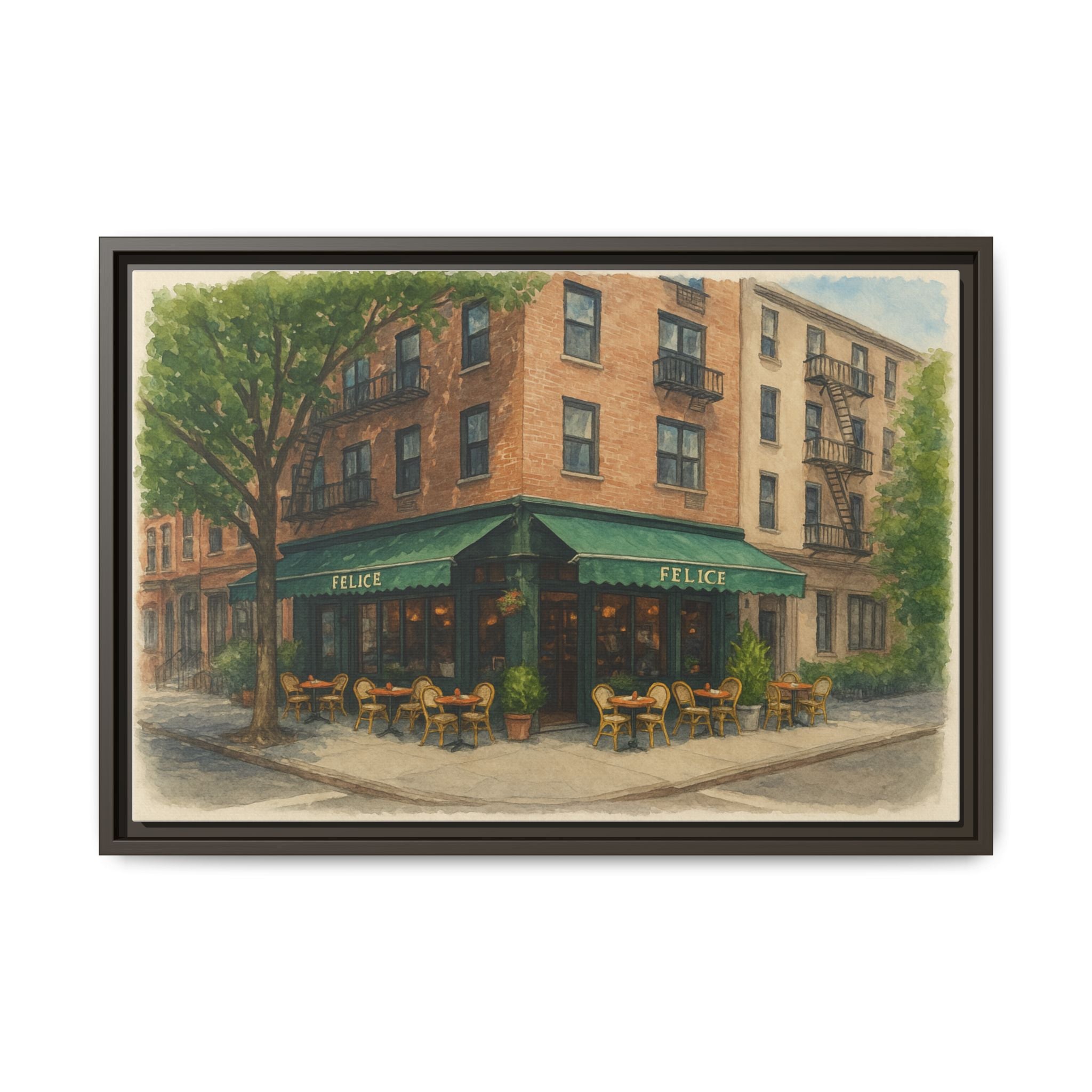 Felice — Restaurant Print | Matte Canvas + Wooden Frame