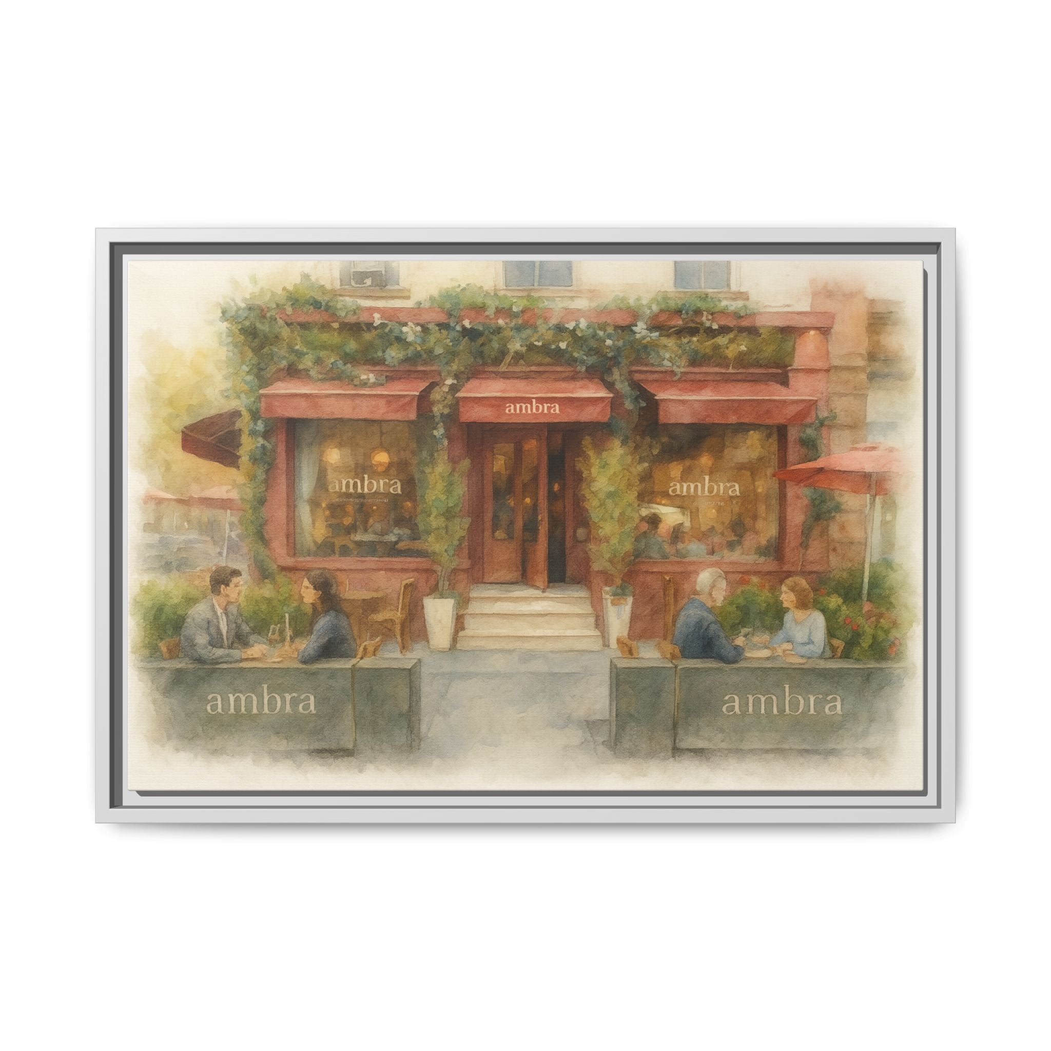 Ambra  — Restaurant Print | Matte Canvas + Wooden Frame