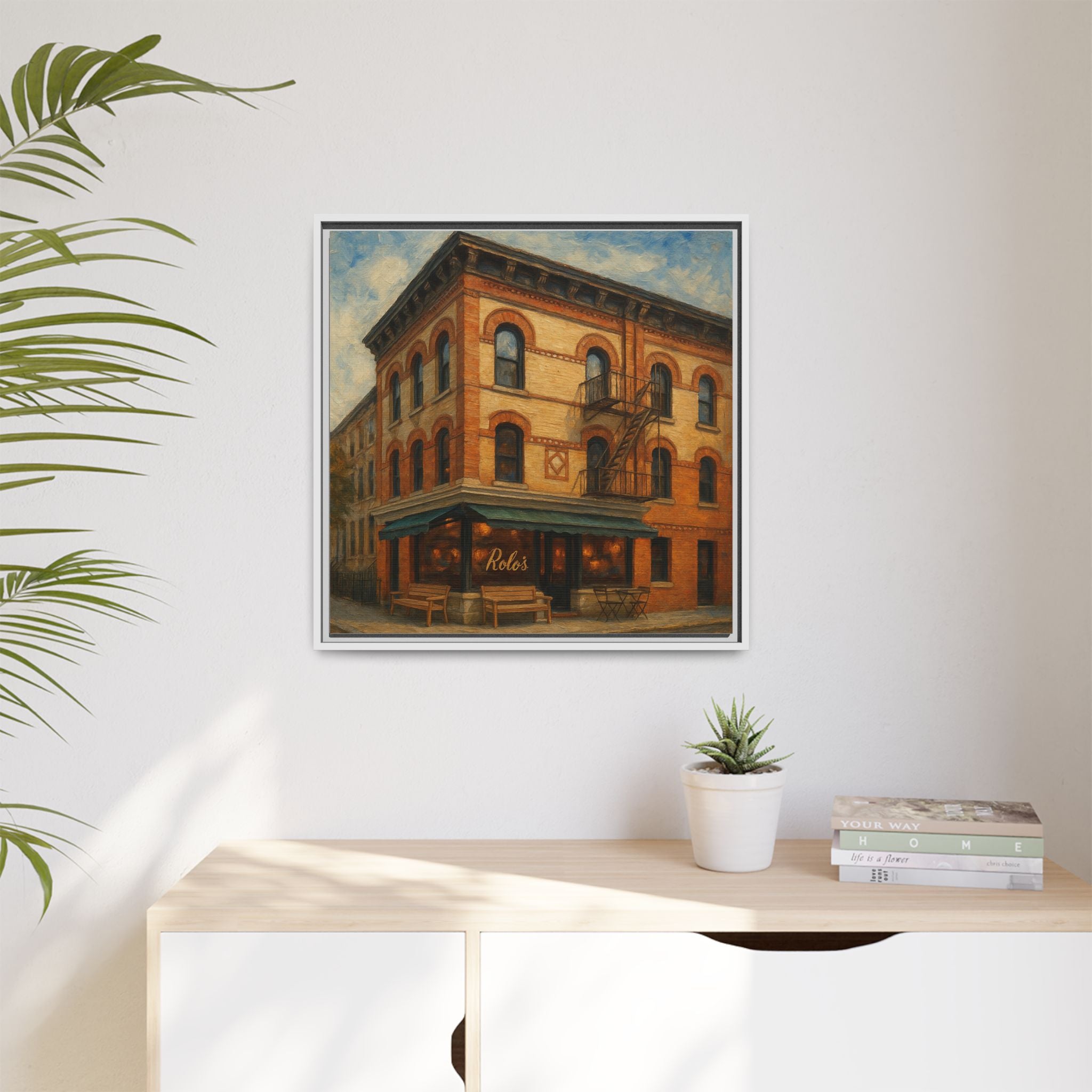 Rolo's — Restaurant Print | Matte Canvas + Wooden Frame