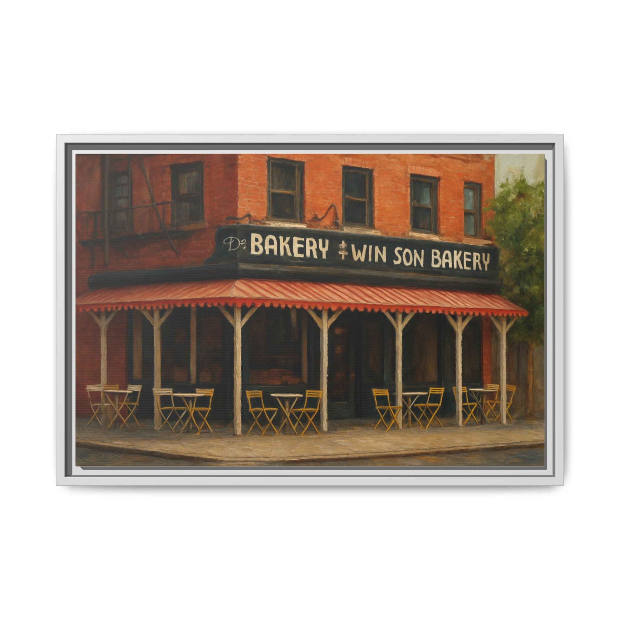 Win Son Bakery — Restaurant Print | Matte Canvas + Wooden Frame