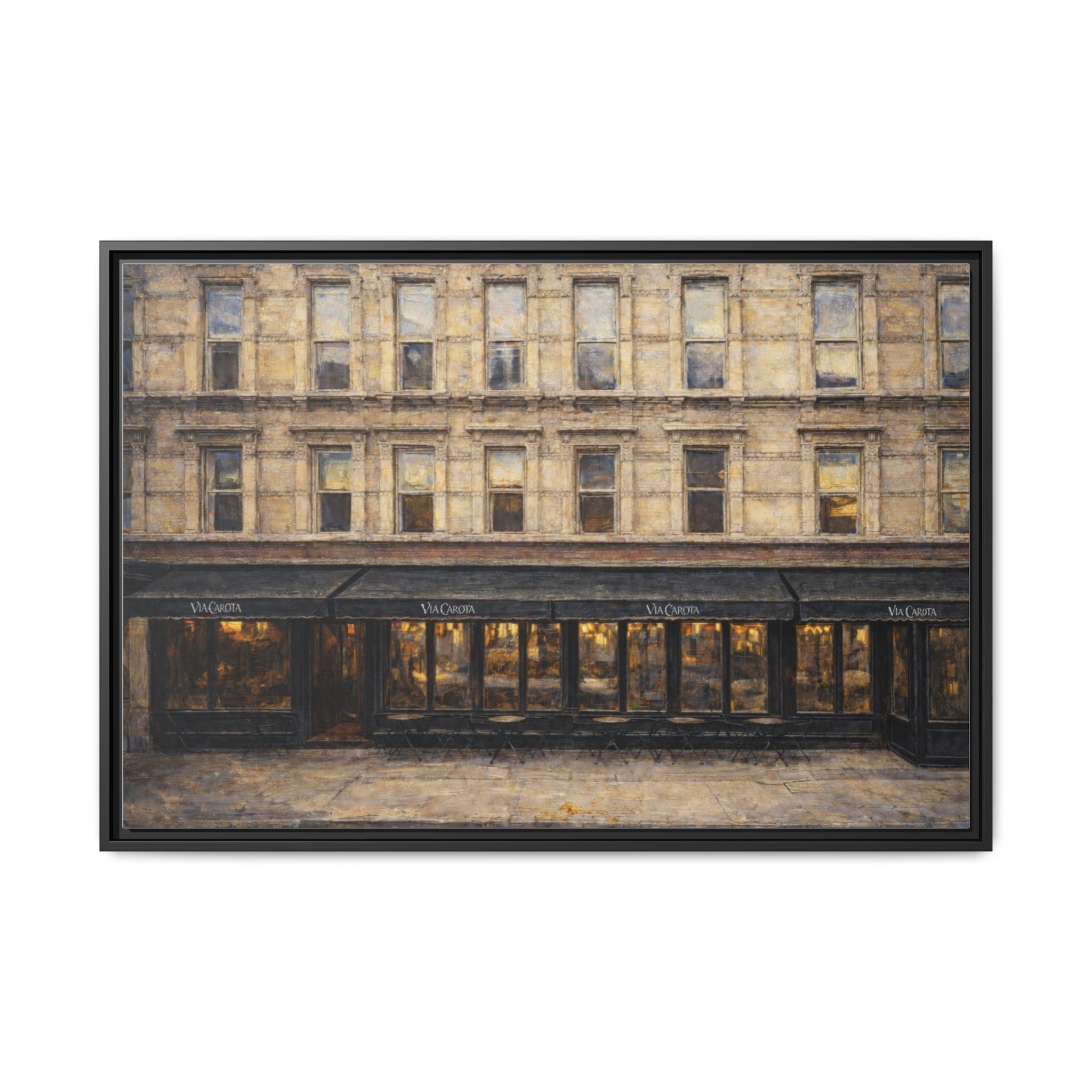 Via Carota — Restaurant Print | Matte Canvas + Wooden Frame