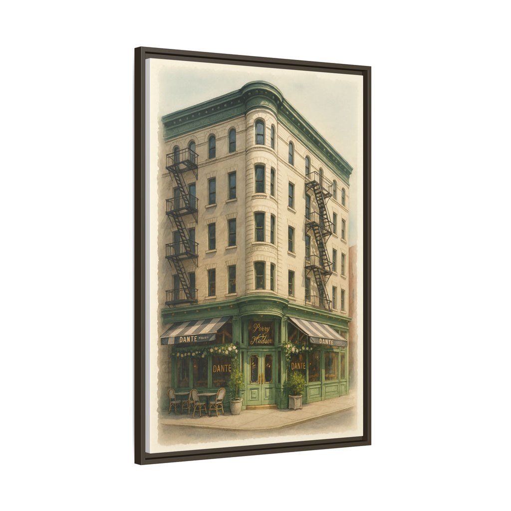 Dante West Village — Restaurant Print | Matte Canvas + Wooden Frame
