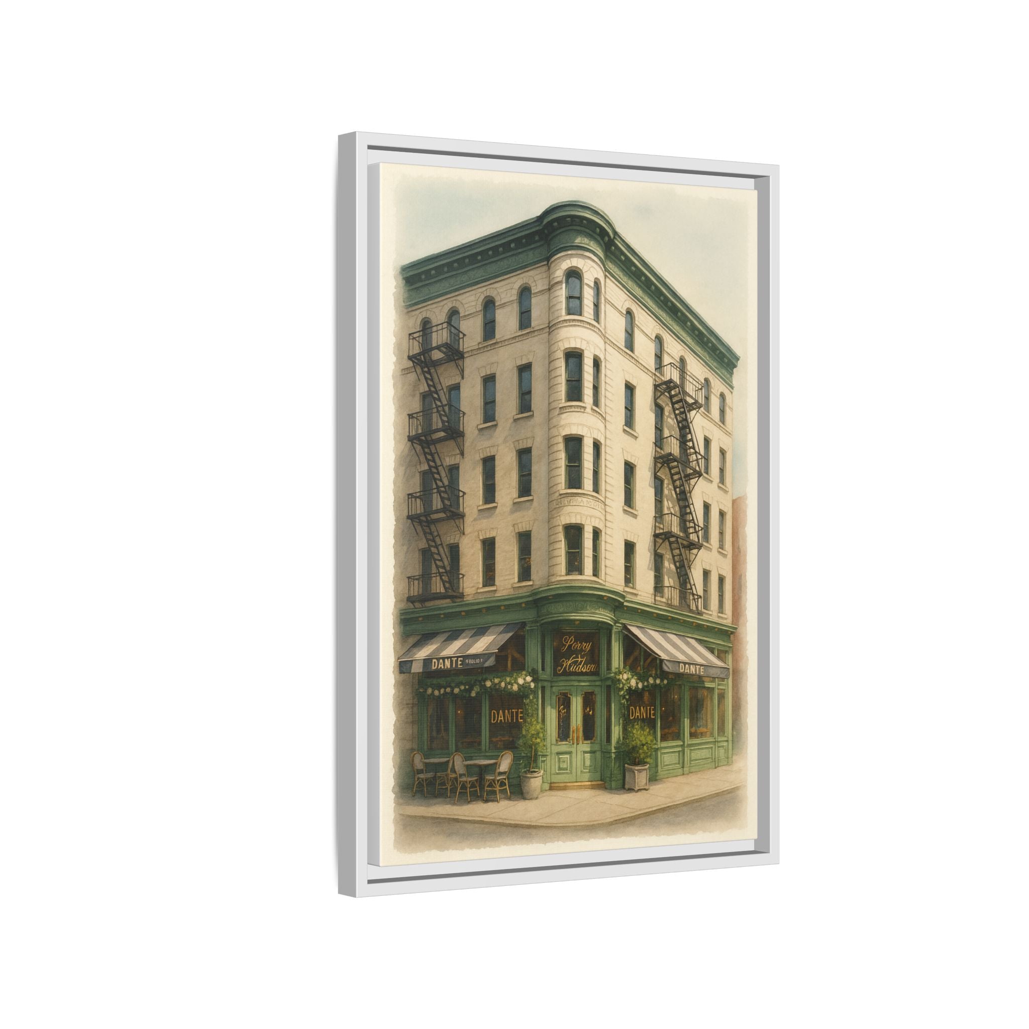Dante West Village — Restaurant Print | Matte Canvas + Wooden Frame
