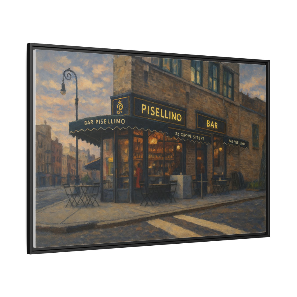 Bar Pisellino — Restaurant Print | Matte Canvas + Wooden Frame
