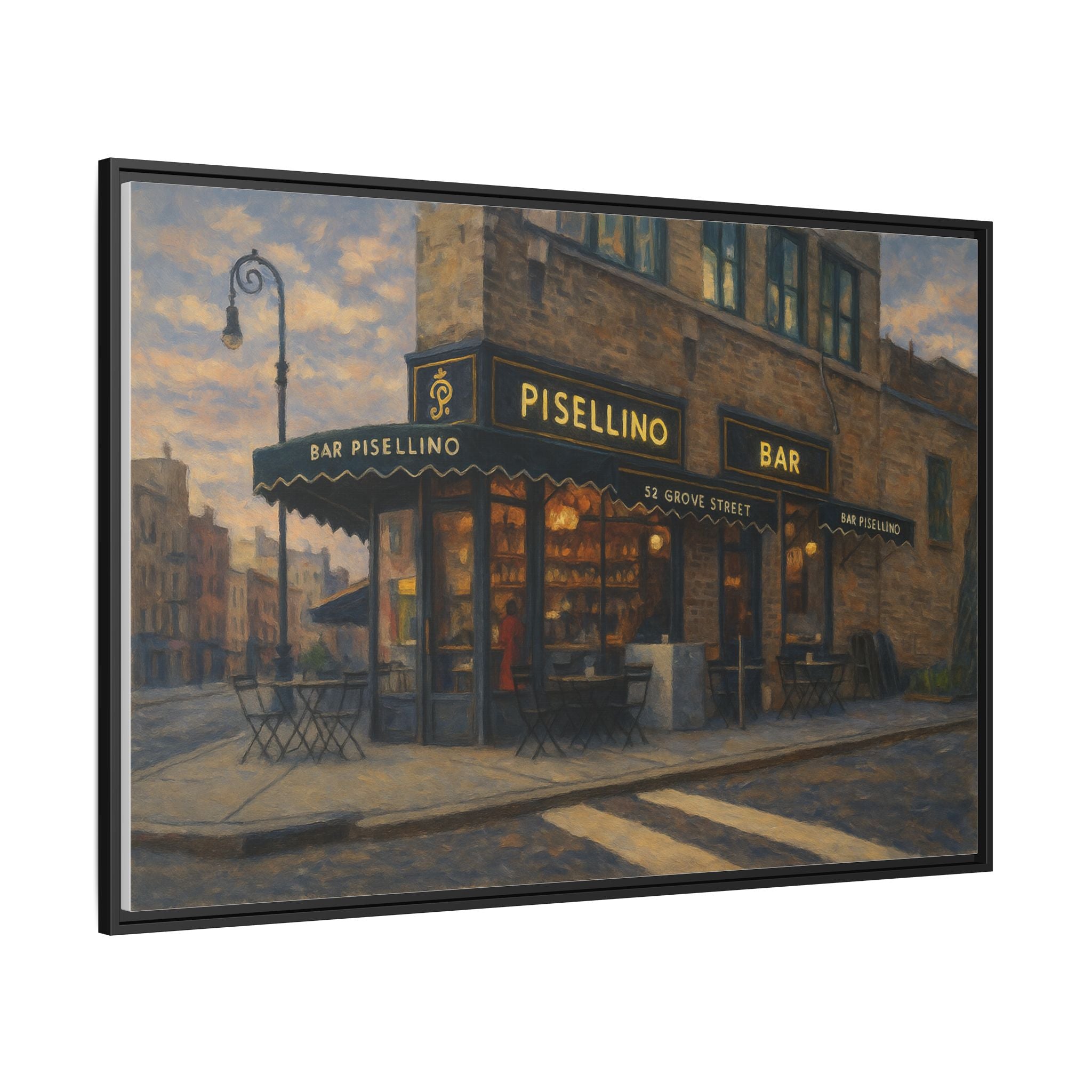 Bar Pisellino — Restaurant Print | Matte Canvas + Wooden Frame
