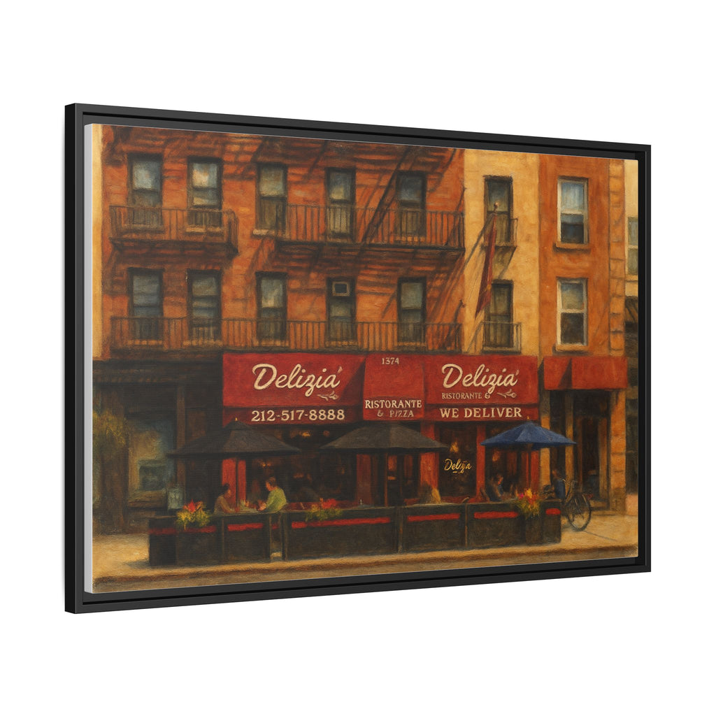 Delizia Pizza — Restaurant Print | Matte Canvas + Wooden Frame