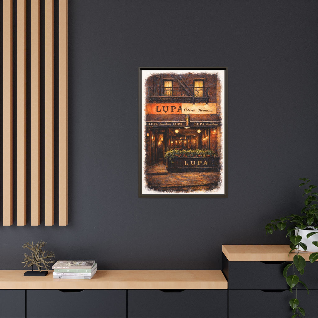 Lupa Osteria Romana — Restaurant Print | Matte Canvas + Wooden Frame