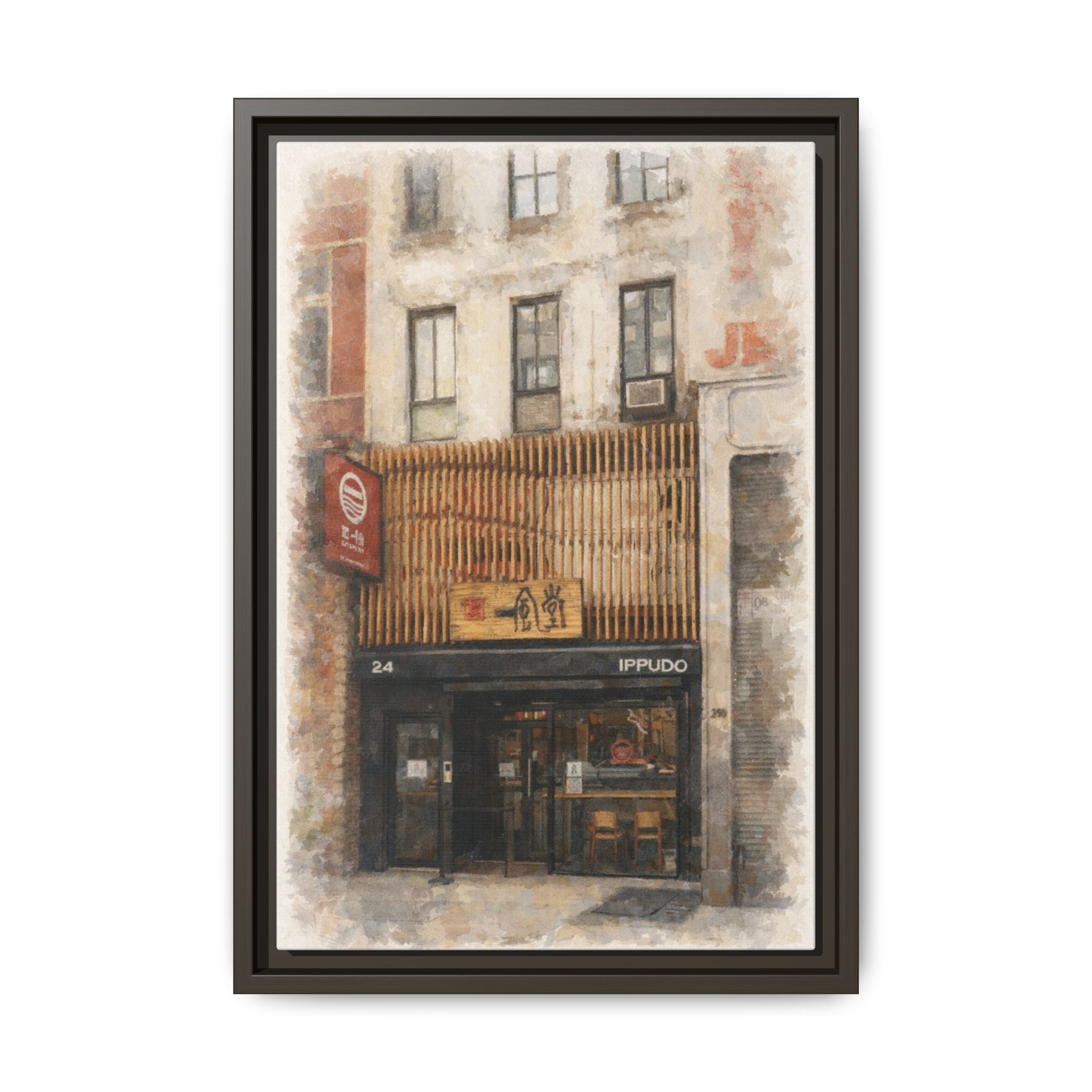 Ippudo — Restaurant Print | Matte Canvas + Wooden Frame