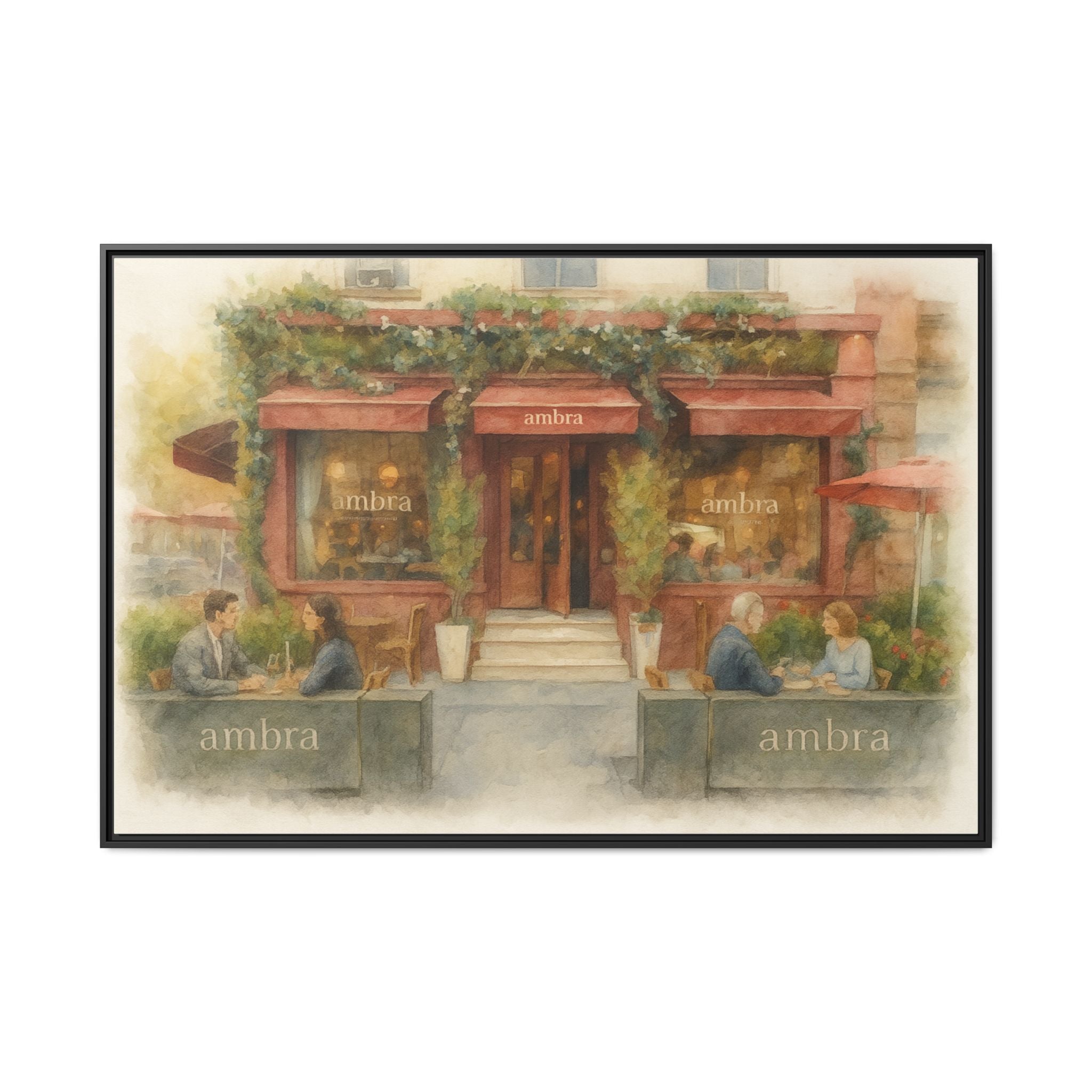 Ambra  — Restaurant Print | Matte Canvas + Wooden Frame