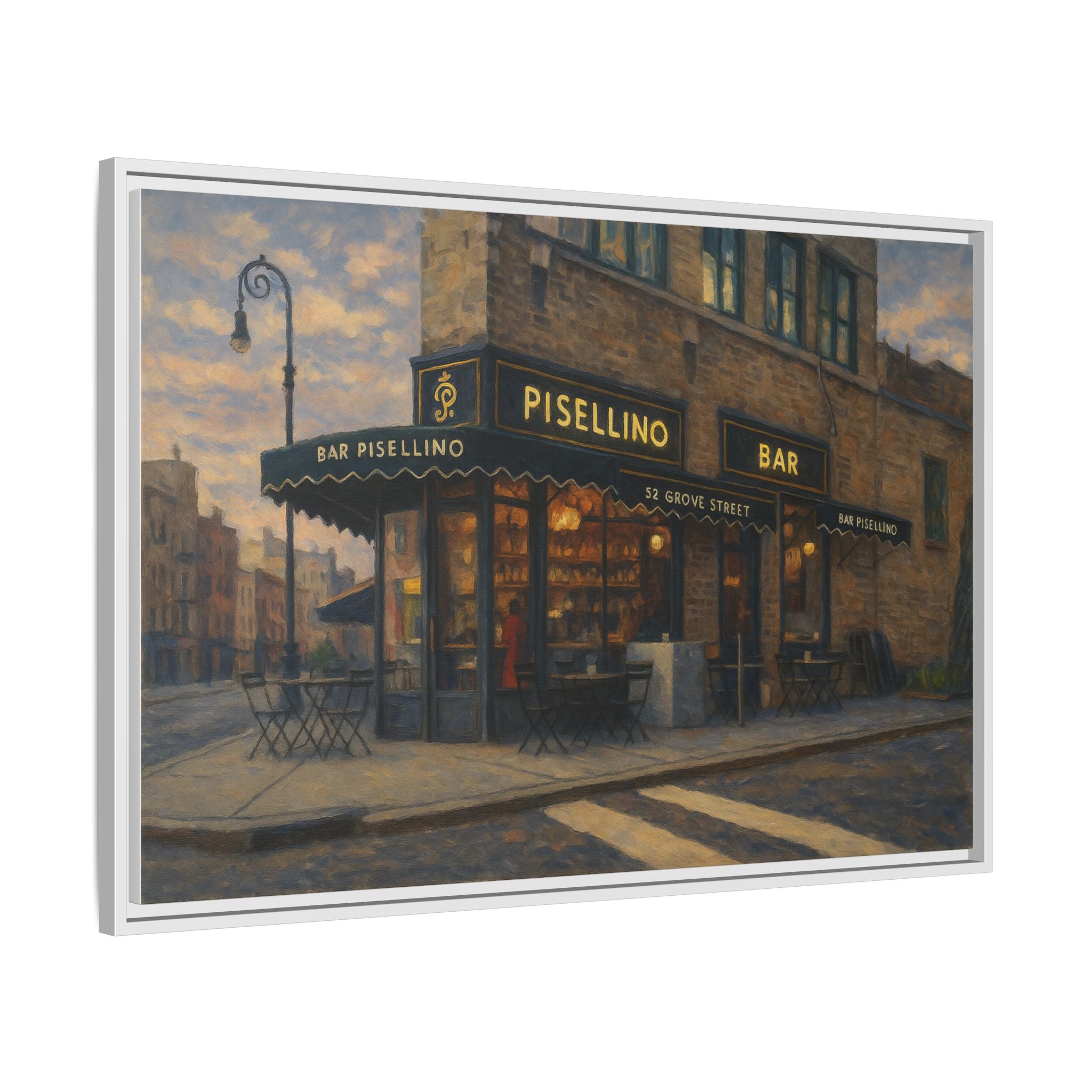 Bar Pisellino — Restaurant Print | Matte Canvas + Wooden Frame