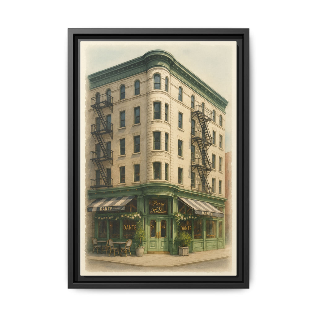 Dante West Village — Restaurant Print | Matte Canvas + Wooden Frame