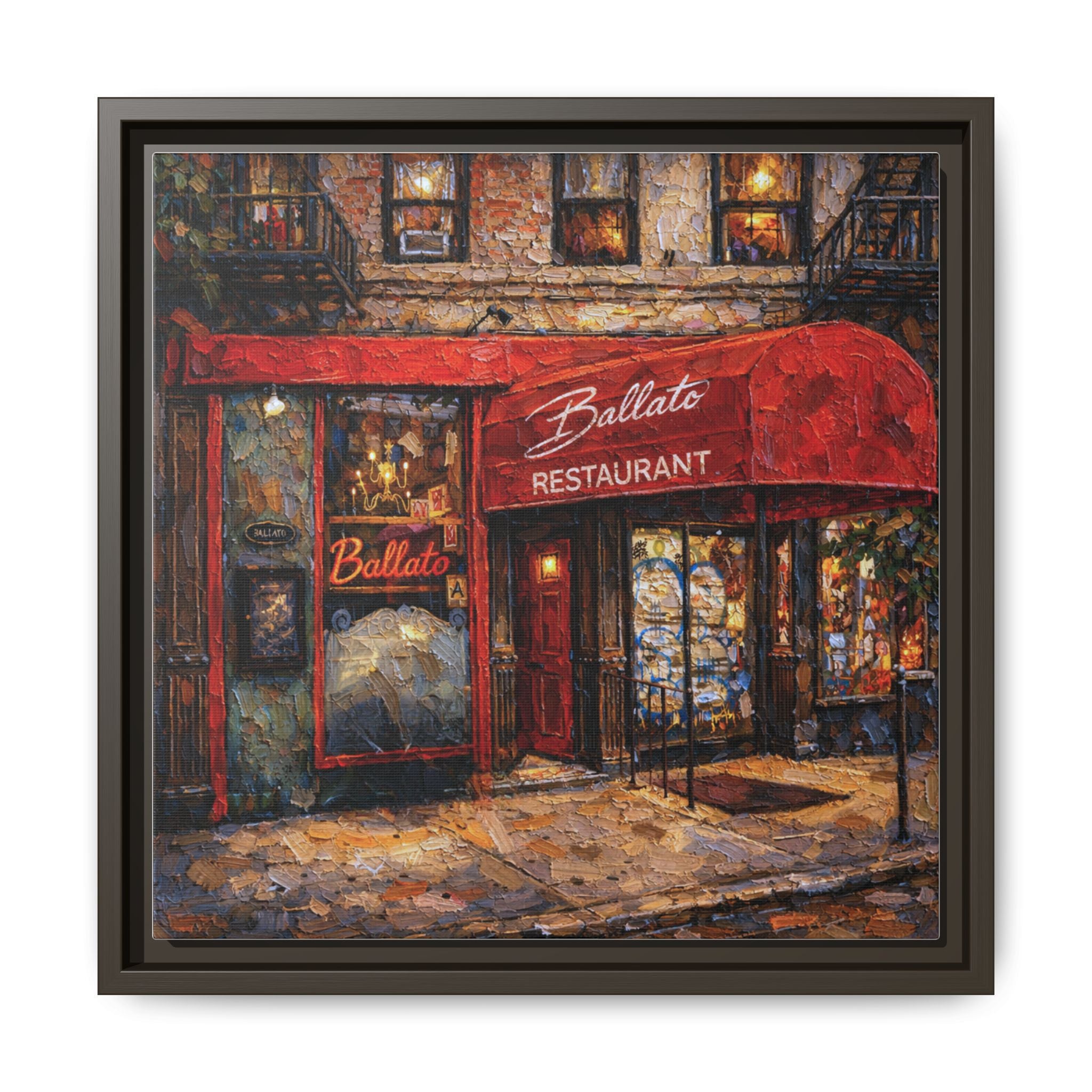 Emilio's Ballato — Restaurant Print | Matte Canvas + Wooden Frame