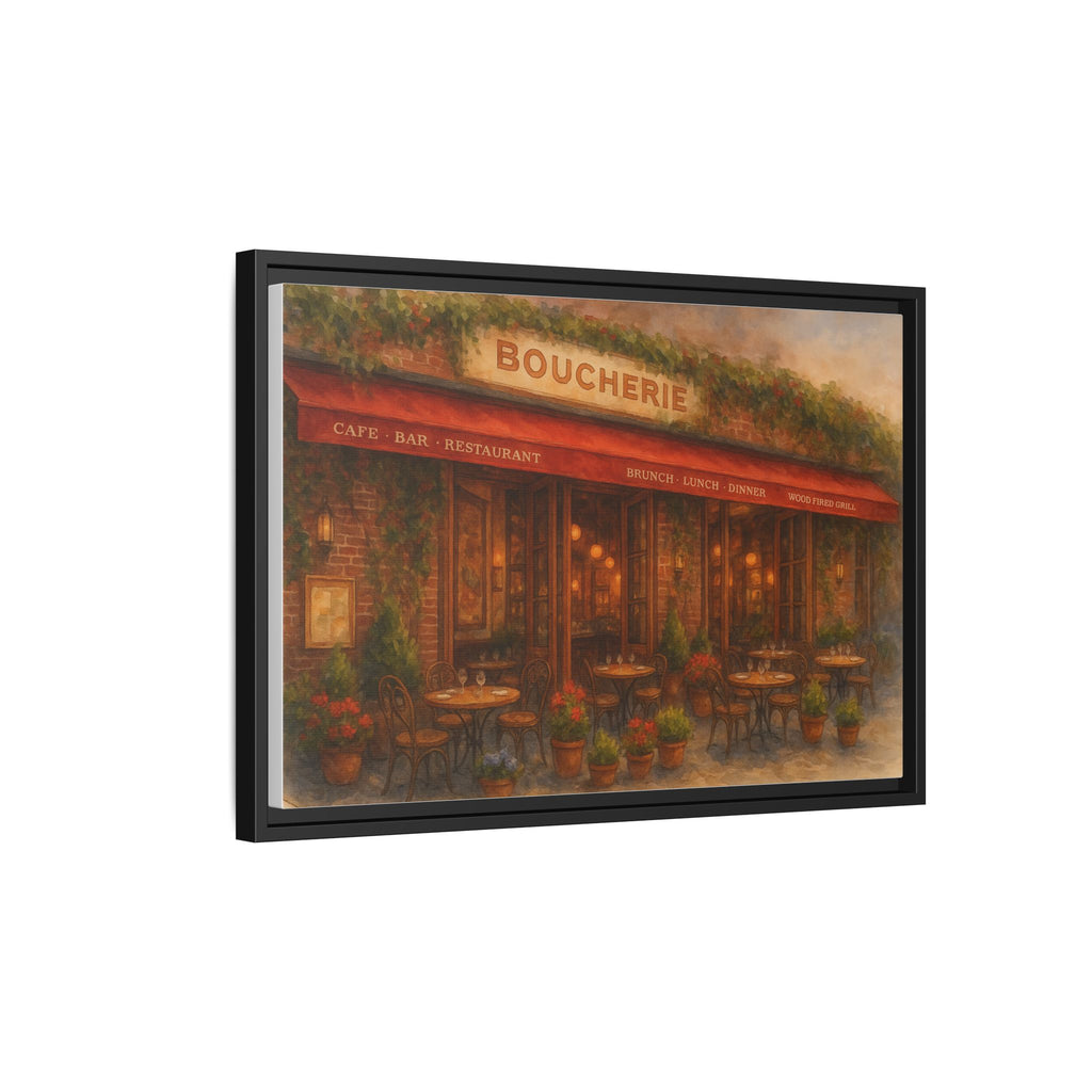 Boucherie — Restaurant Print | Matte Canvas + Wooden Frame