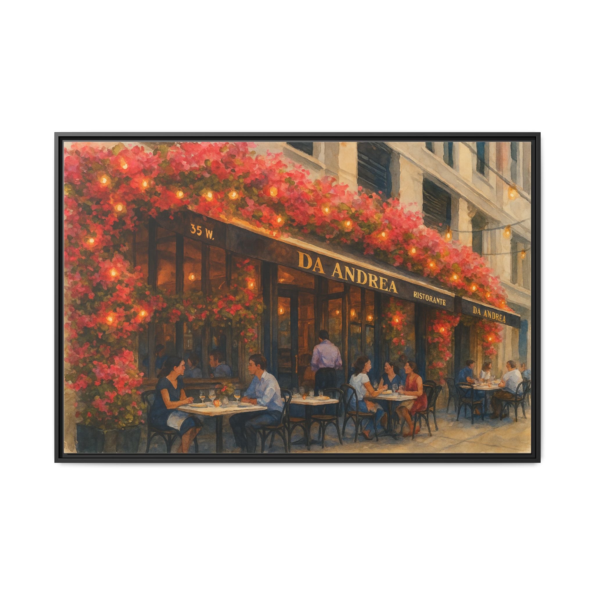 Da Andrea — Restaurant Print | Matte Canvas + Wooden Frame