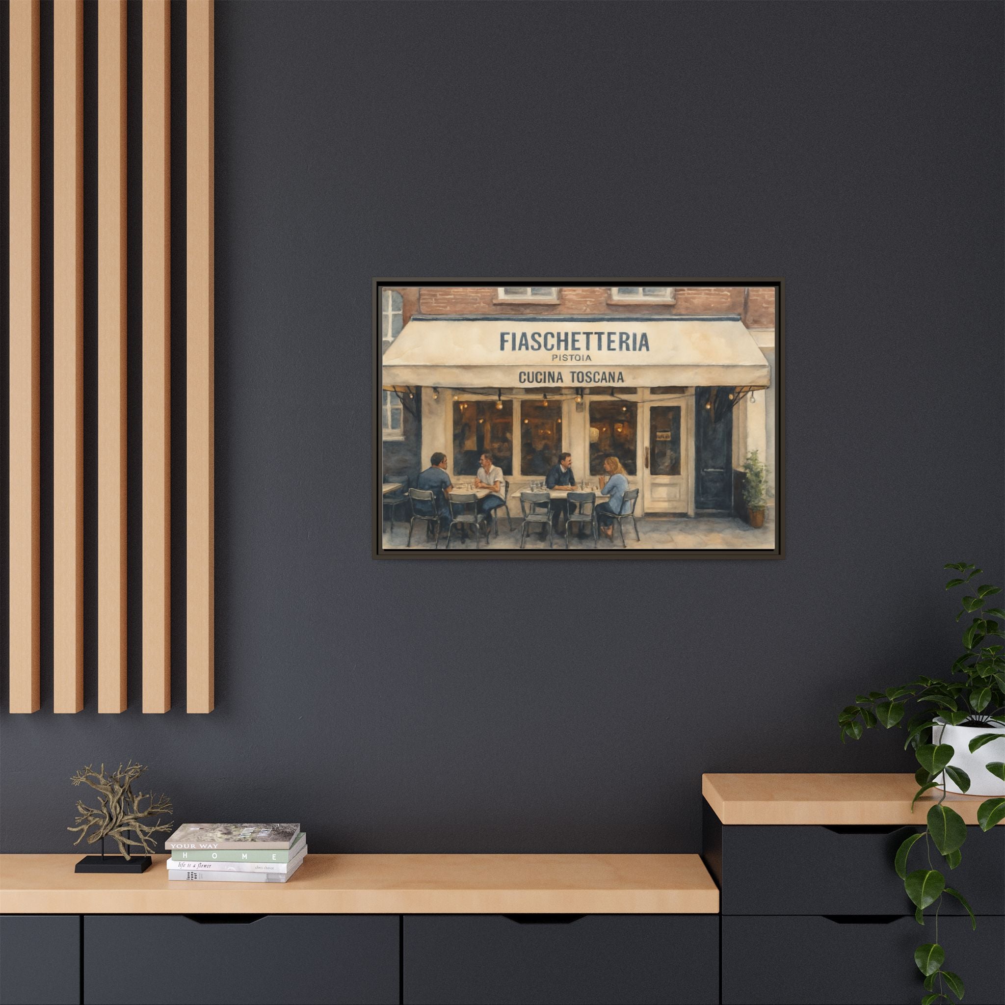 Fiaschetteria Pistoia — Restaurant Print | Matte Canvas + Wooden Frame
