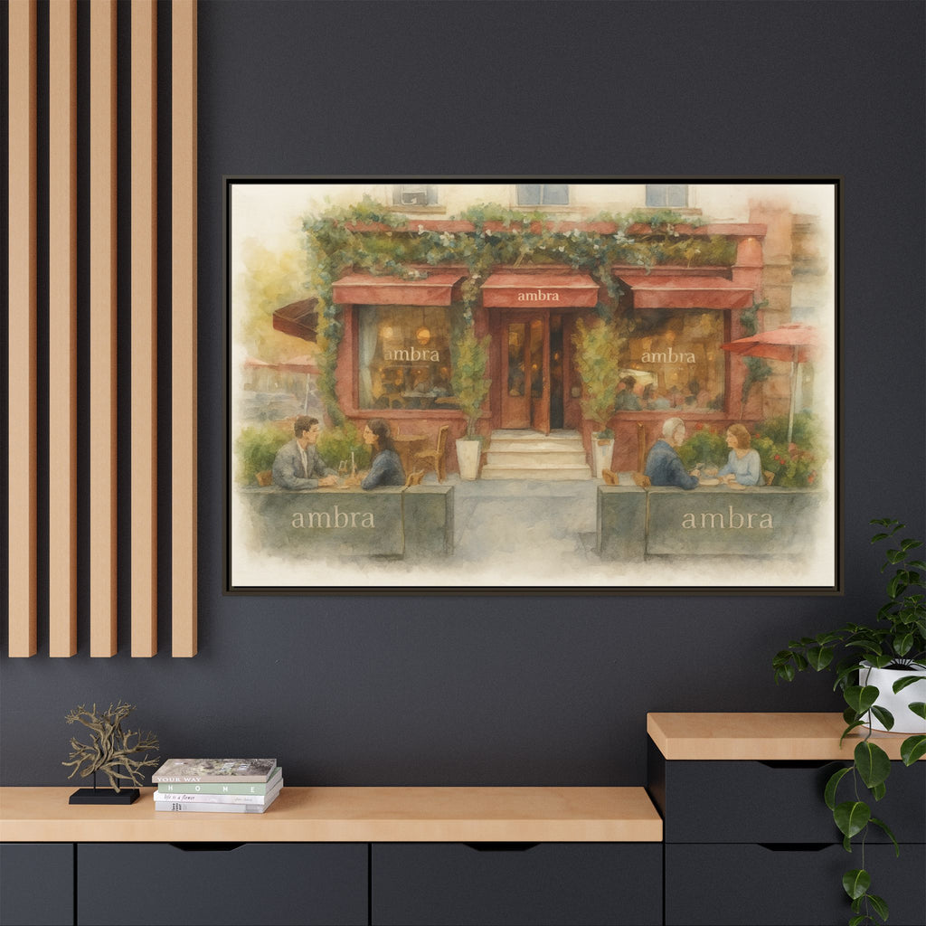 Ambra  — Restaurant Print | Matte Canvas + Wooden Frame