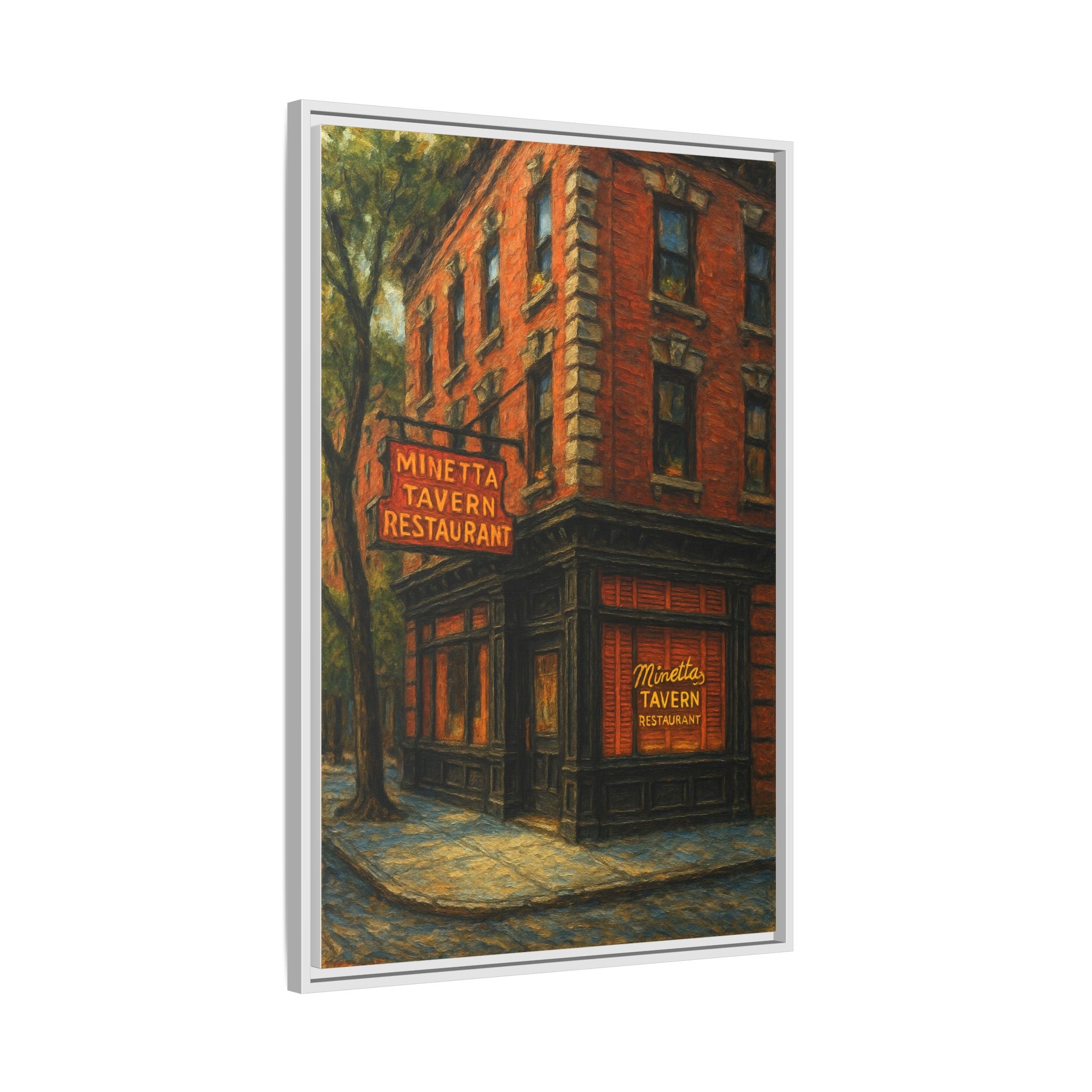 Minetta Tavern — Restaurant Print | Matte Canvas + Wooden Frame
