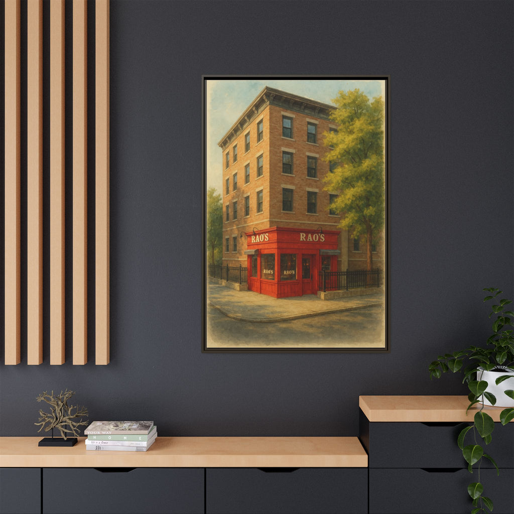 Rao's — Restaurant Print | Matte Canvas + Wooden Frame