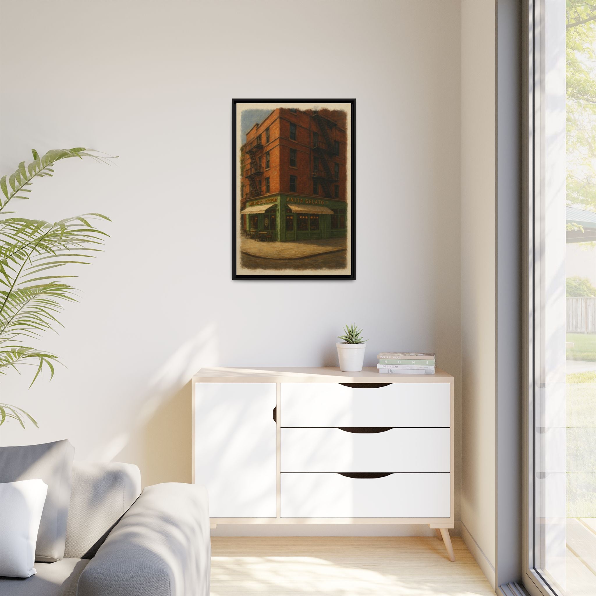 Anita Gelato — Restaurant Print | Matte Canvas + Wooden Frame