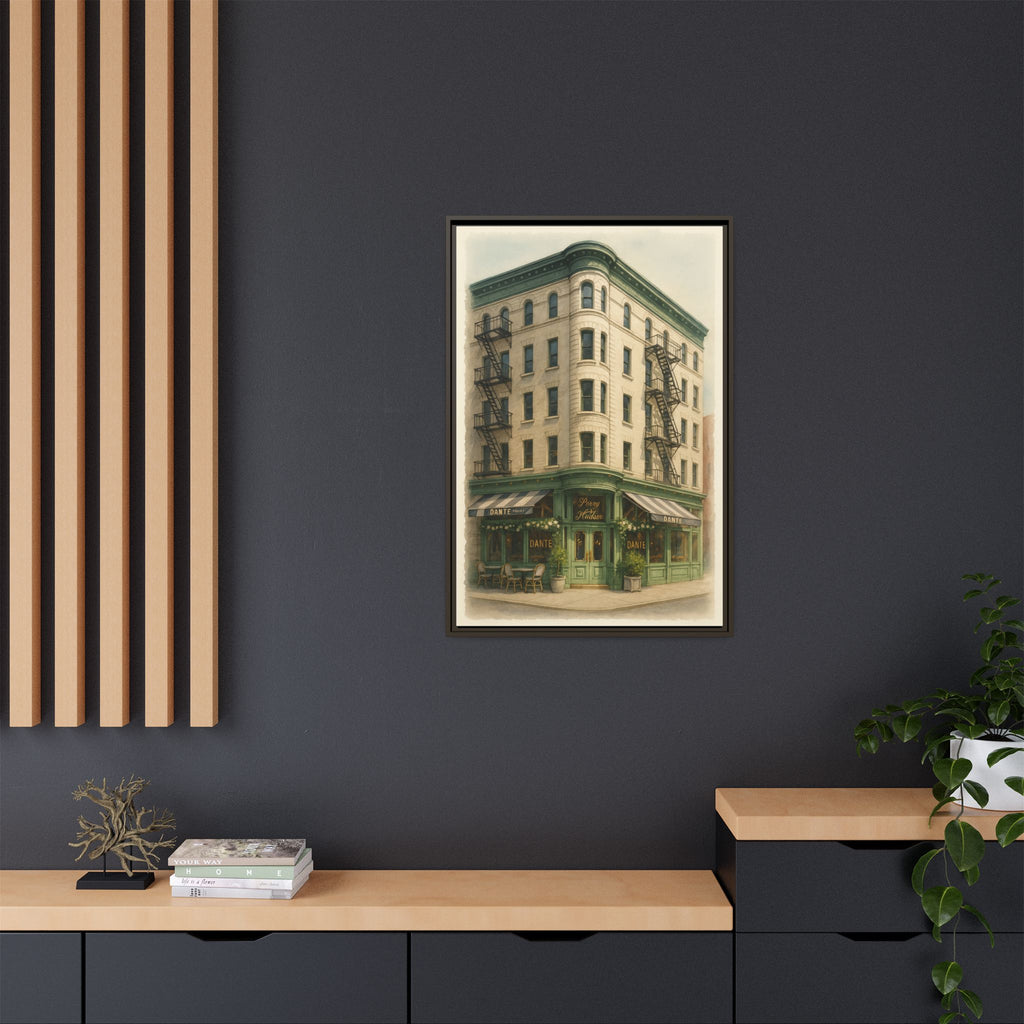 Dante West Village — Restaurant Print | Matte Canvas + Wooden Frame