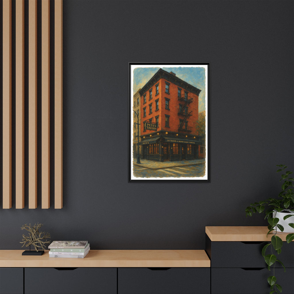 Pete's Tavern — Restaurant Print | Matte Canvas + Wooden Frame