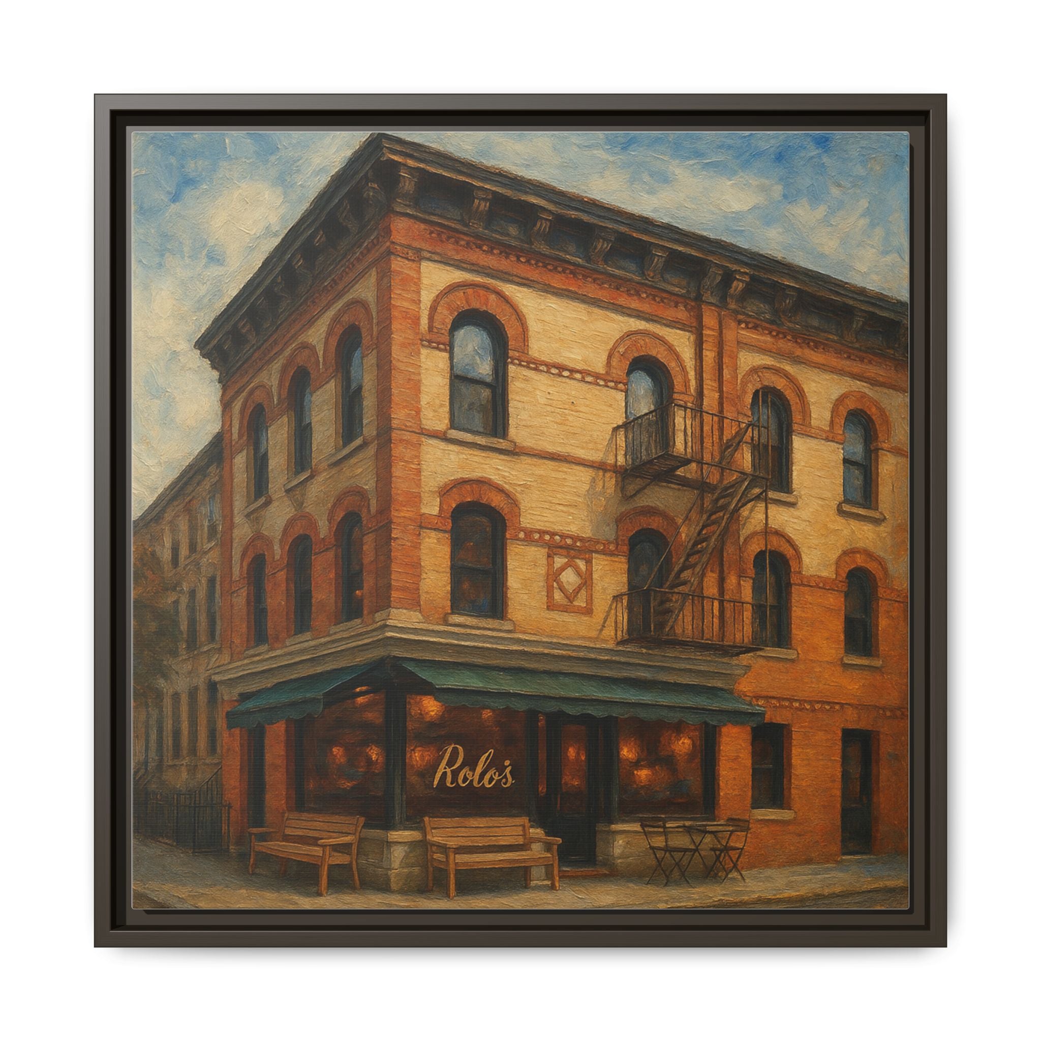 Rolo's — Restaurant Print | Matte Canvas + Wooden Frame