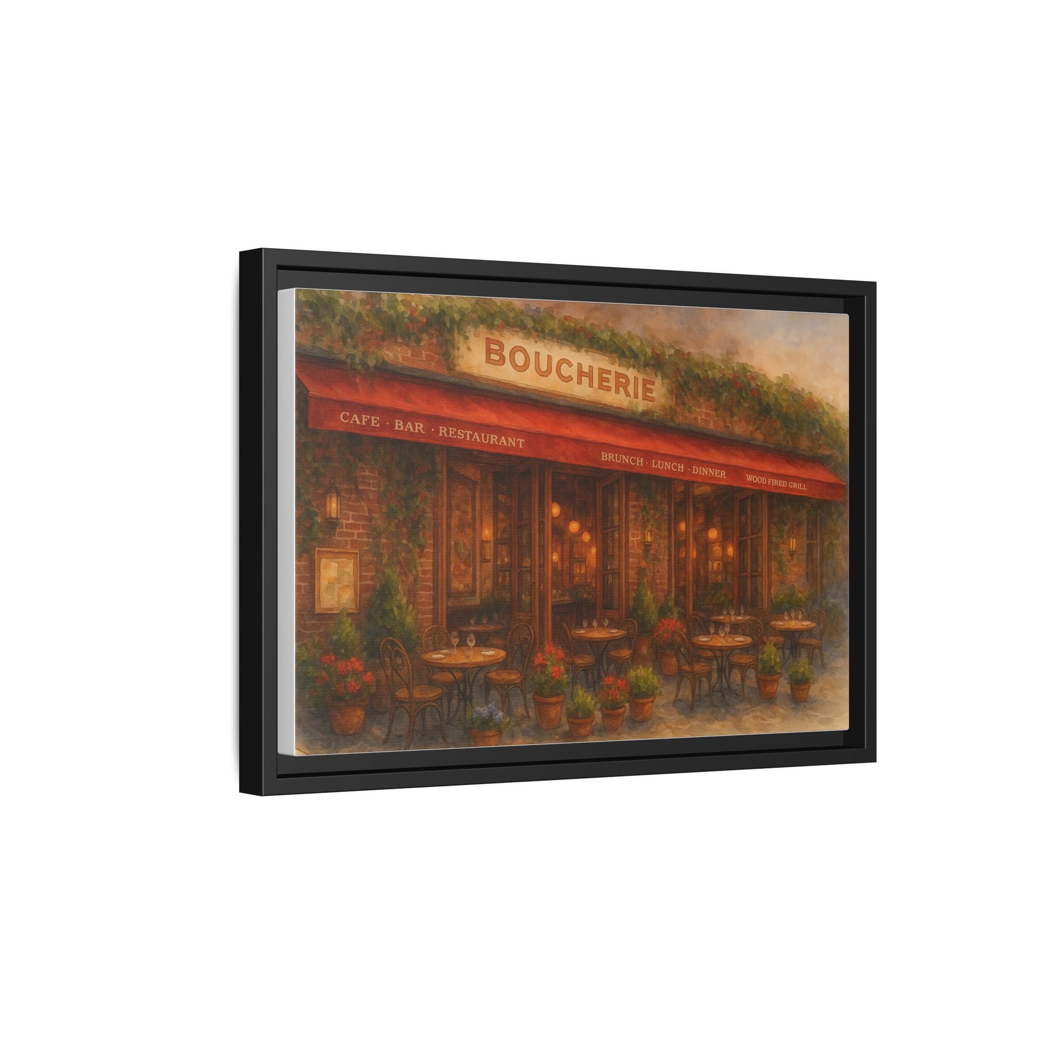Boucherie — Restaurant Print | Matte Canvas + Wooden Frame